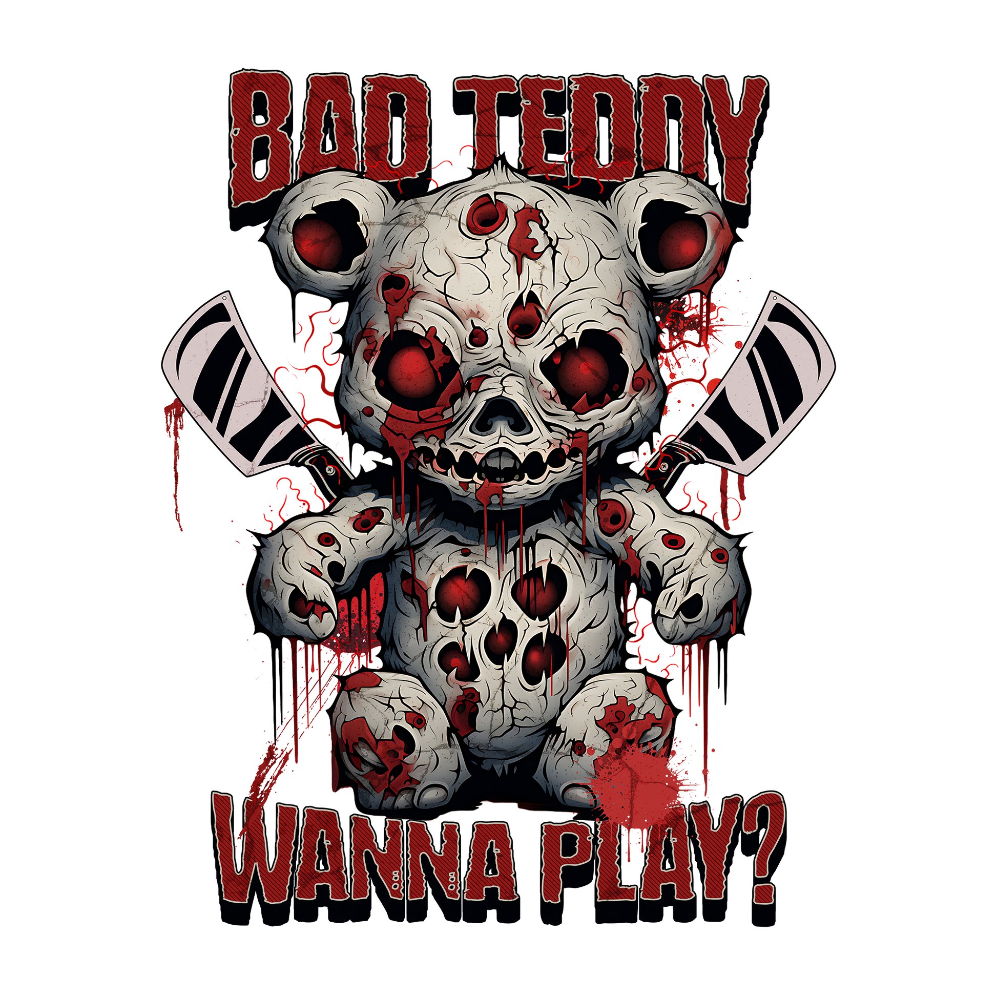 Bad Teddy DTF Design