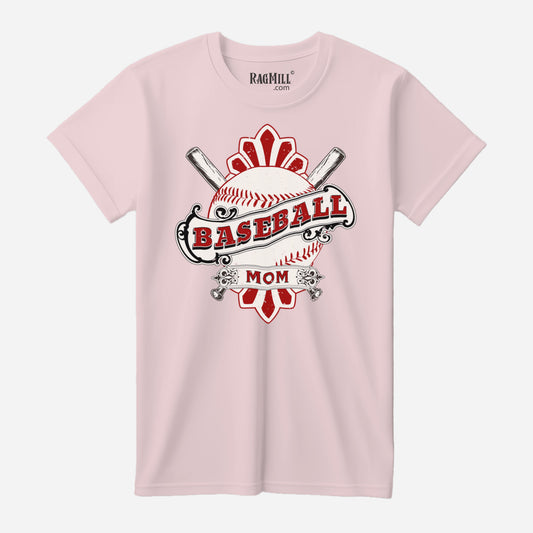 Baseball Mom Soft Pink Bella+Canvas T-Shirt 