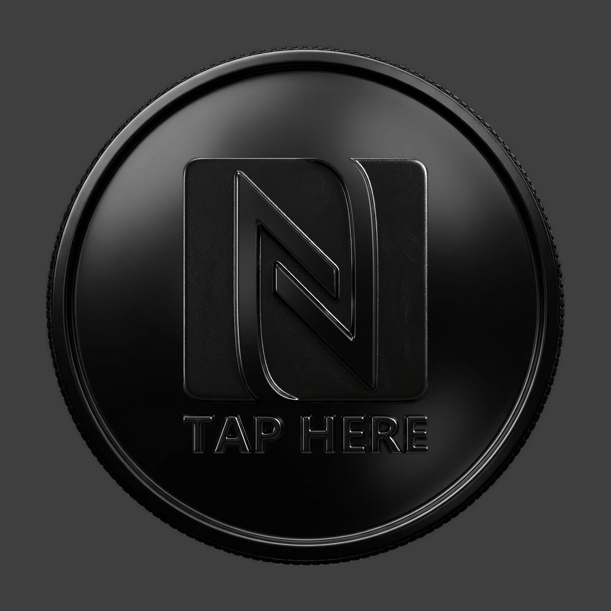 A black reeded NFC coin 