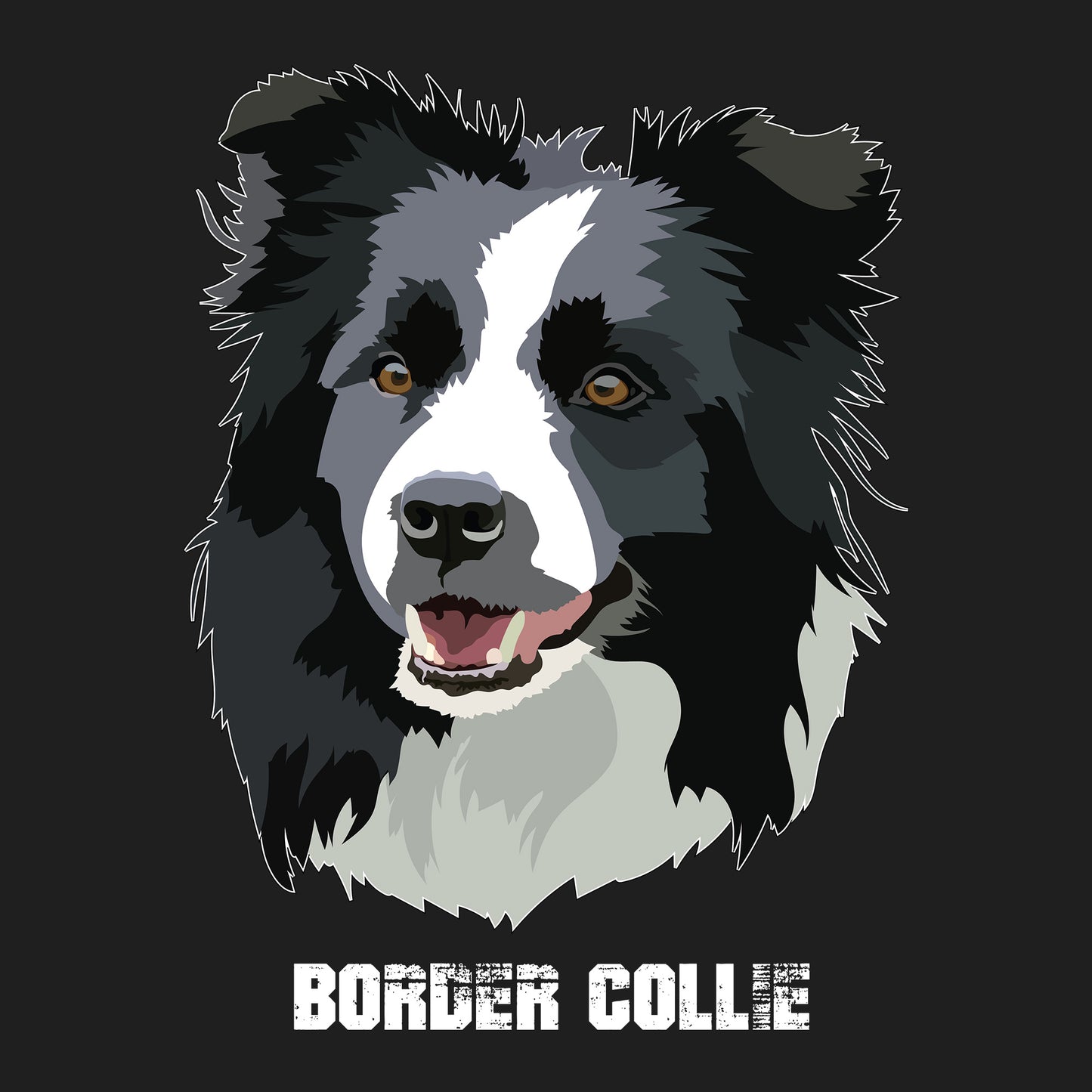 Border Collie DTF Transfer