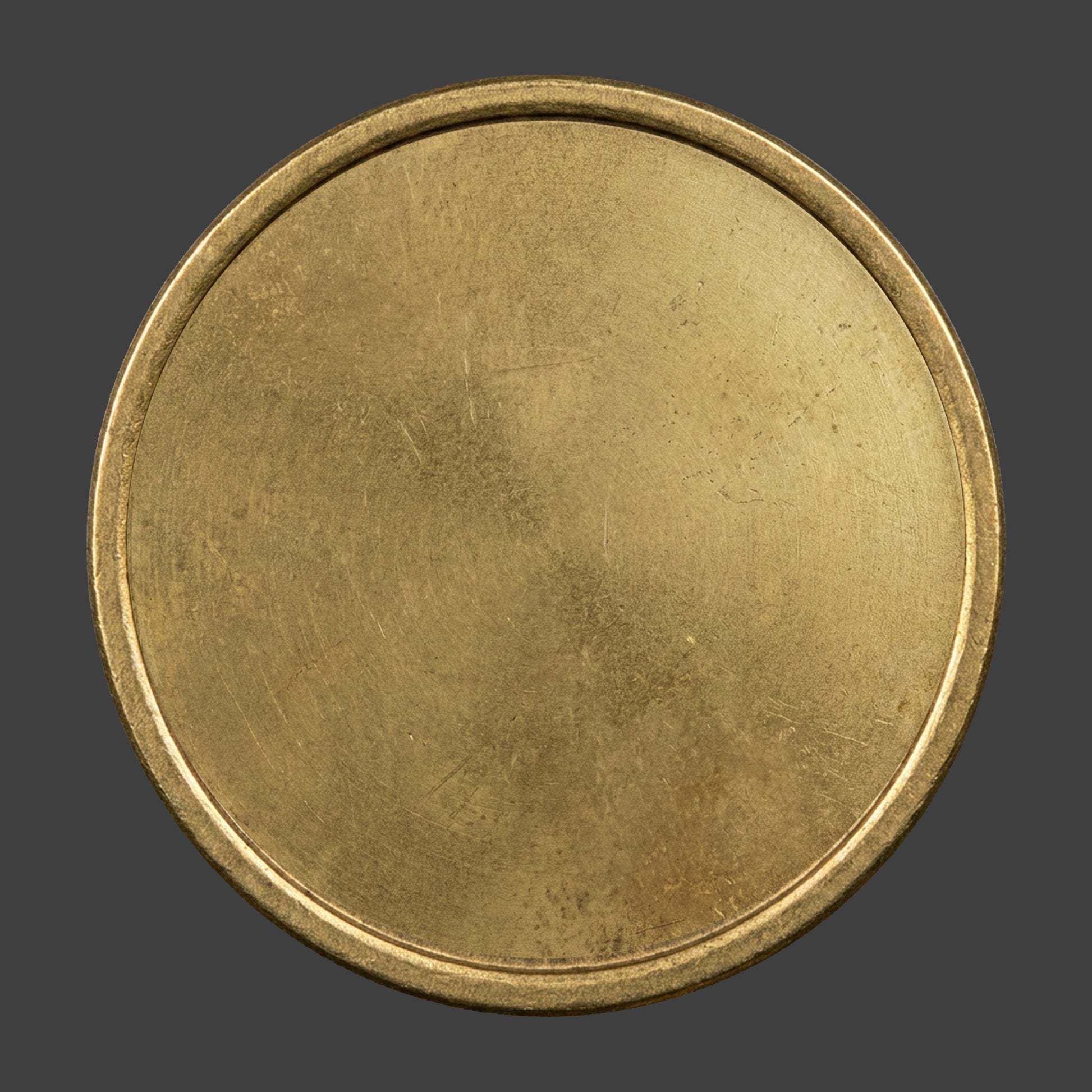 A brass distressed blank coin