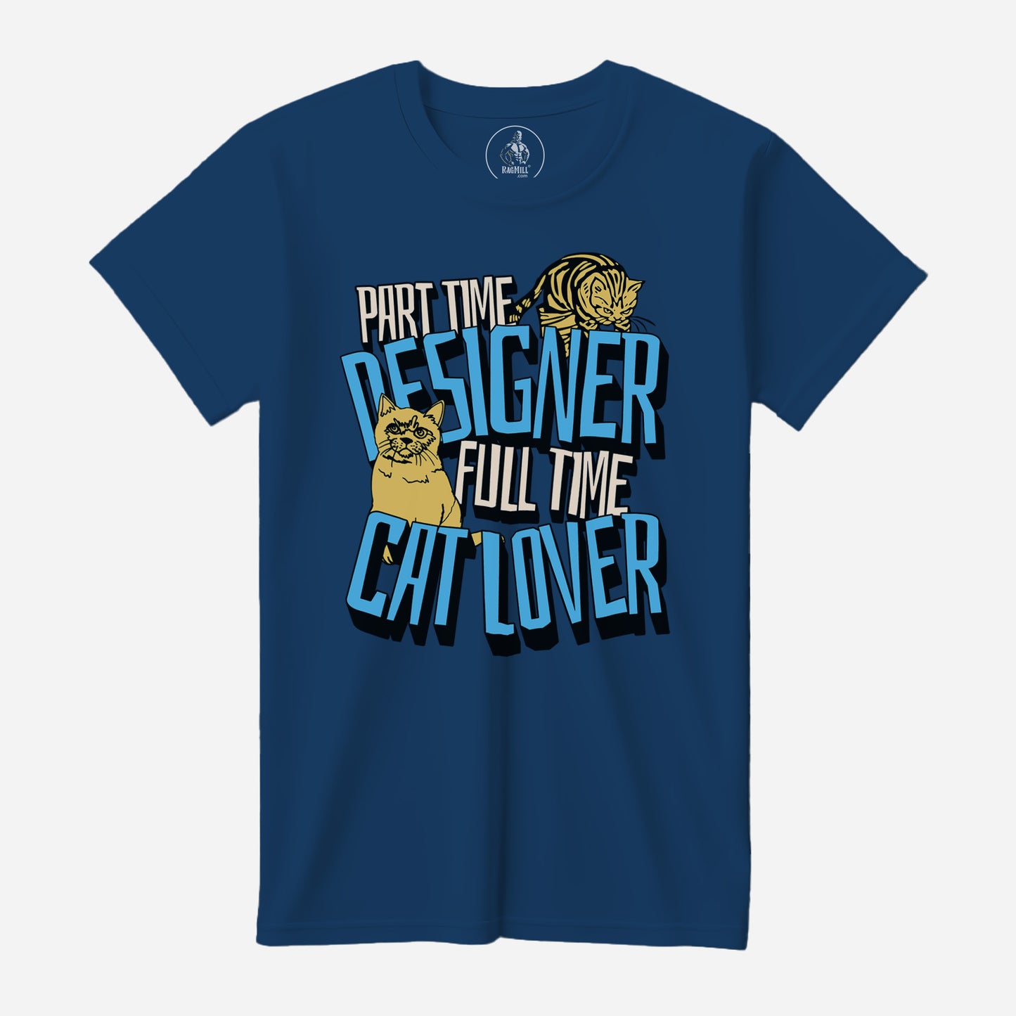 Cat Lover Designer Cool Blue Bella+Canvas T-Shirt