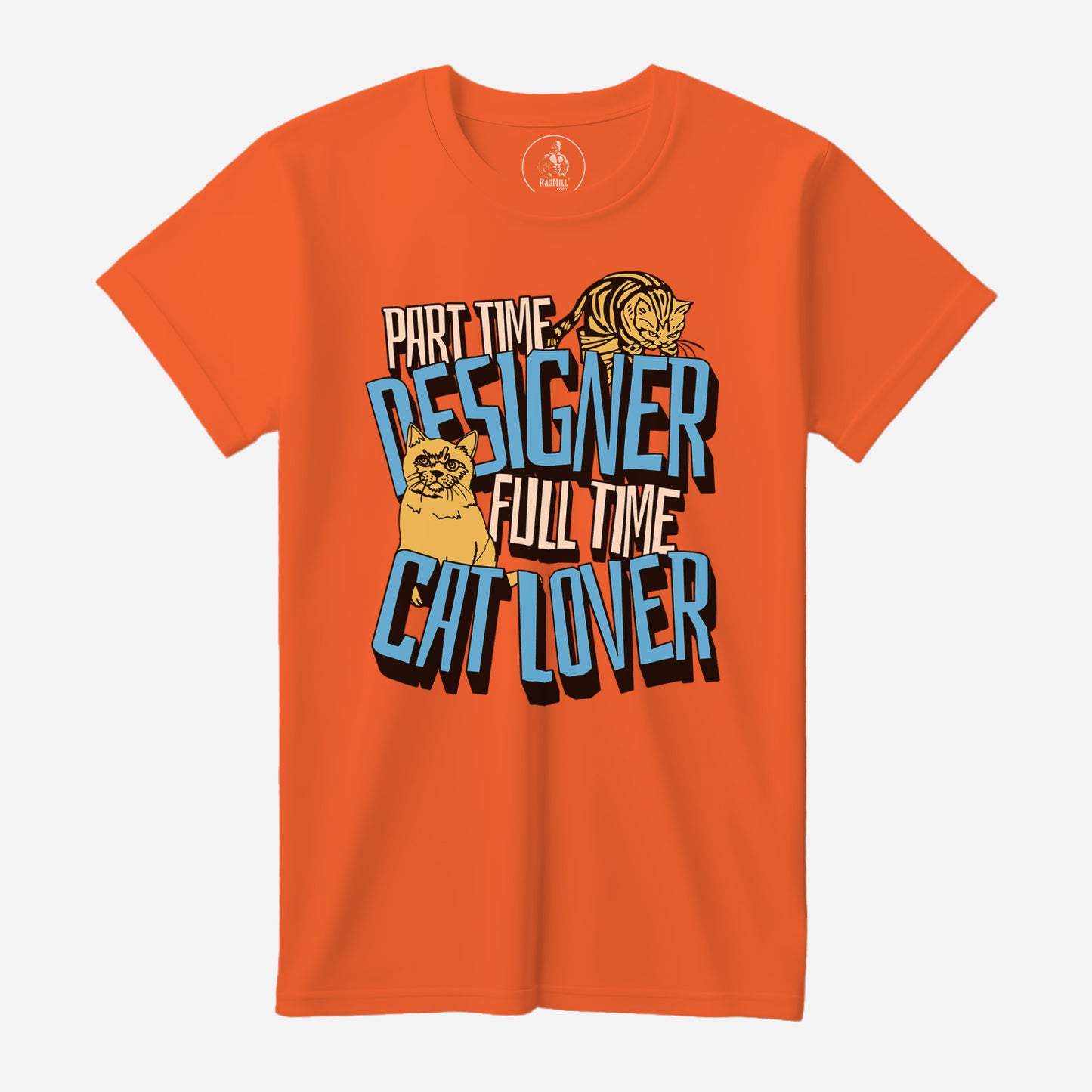 Cat Lover Designer Orange Bella+Canvas T-Shirt