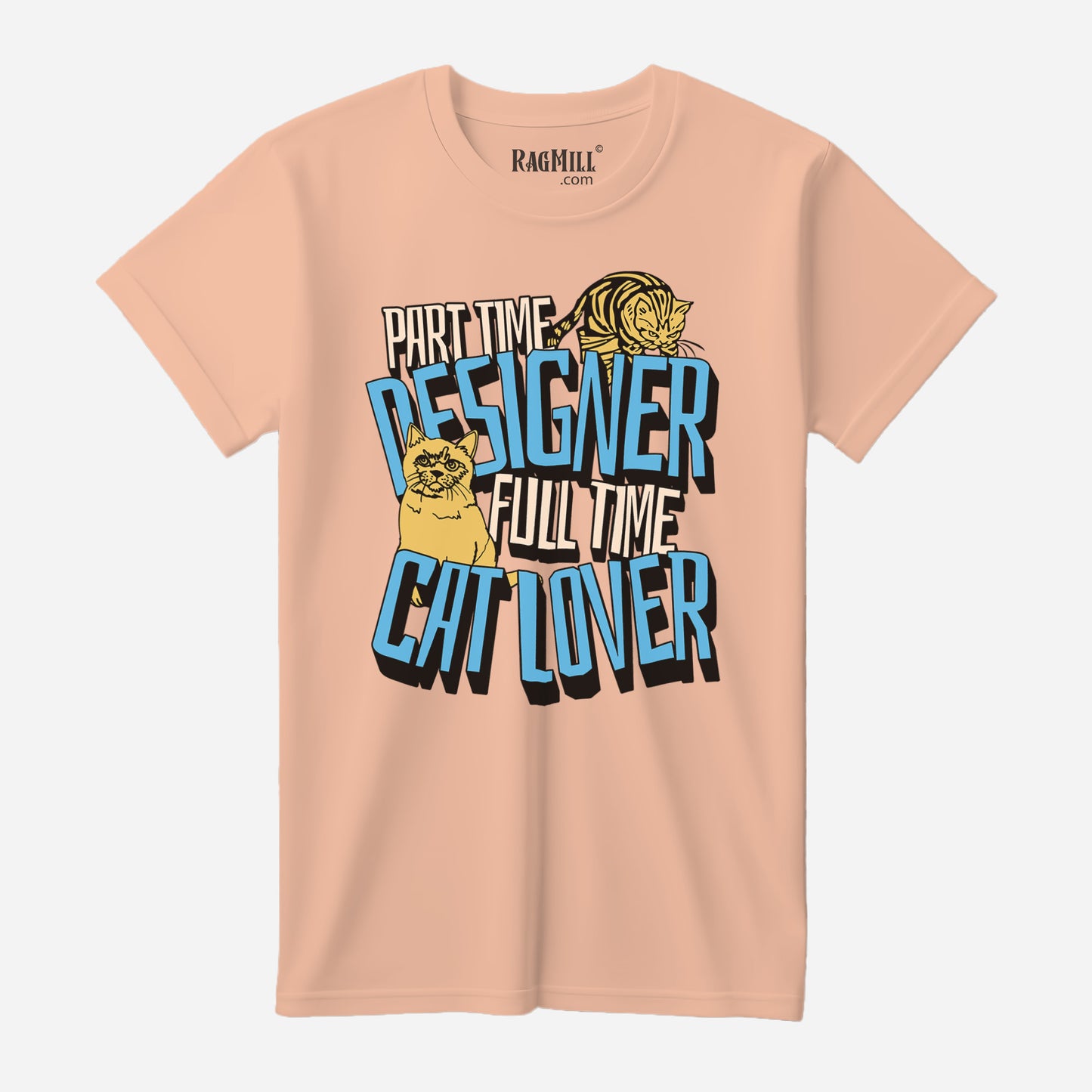 Cat Lover Designer Peach Bella+Canvas T-Shirt