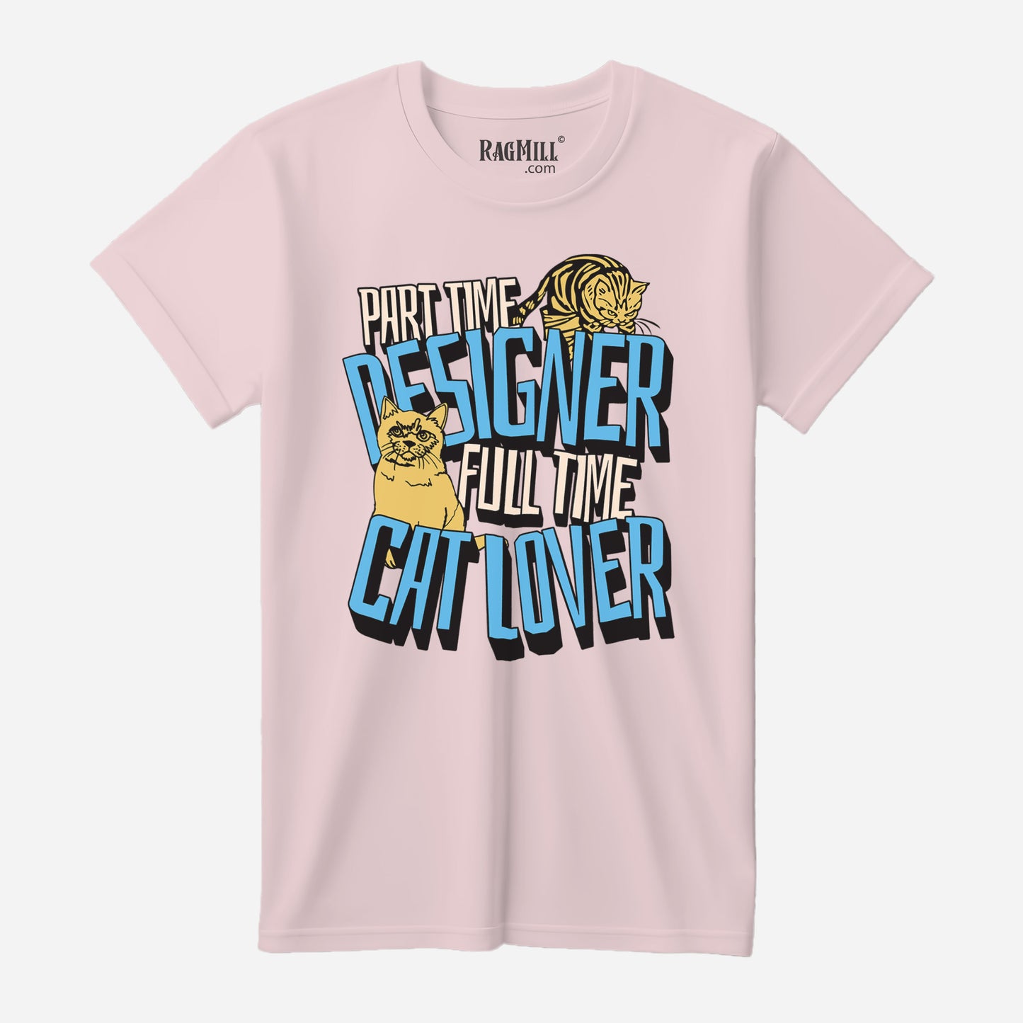 Cat Lover Designer Soft Pink Bella+Canvas T-Shirt