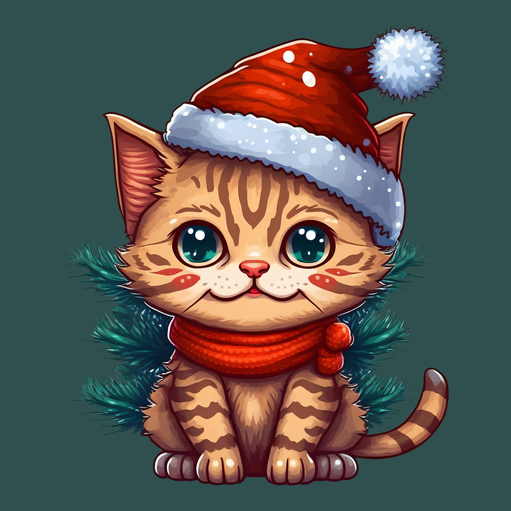 Christmas Kitty DTF Transfer