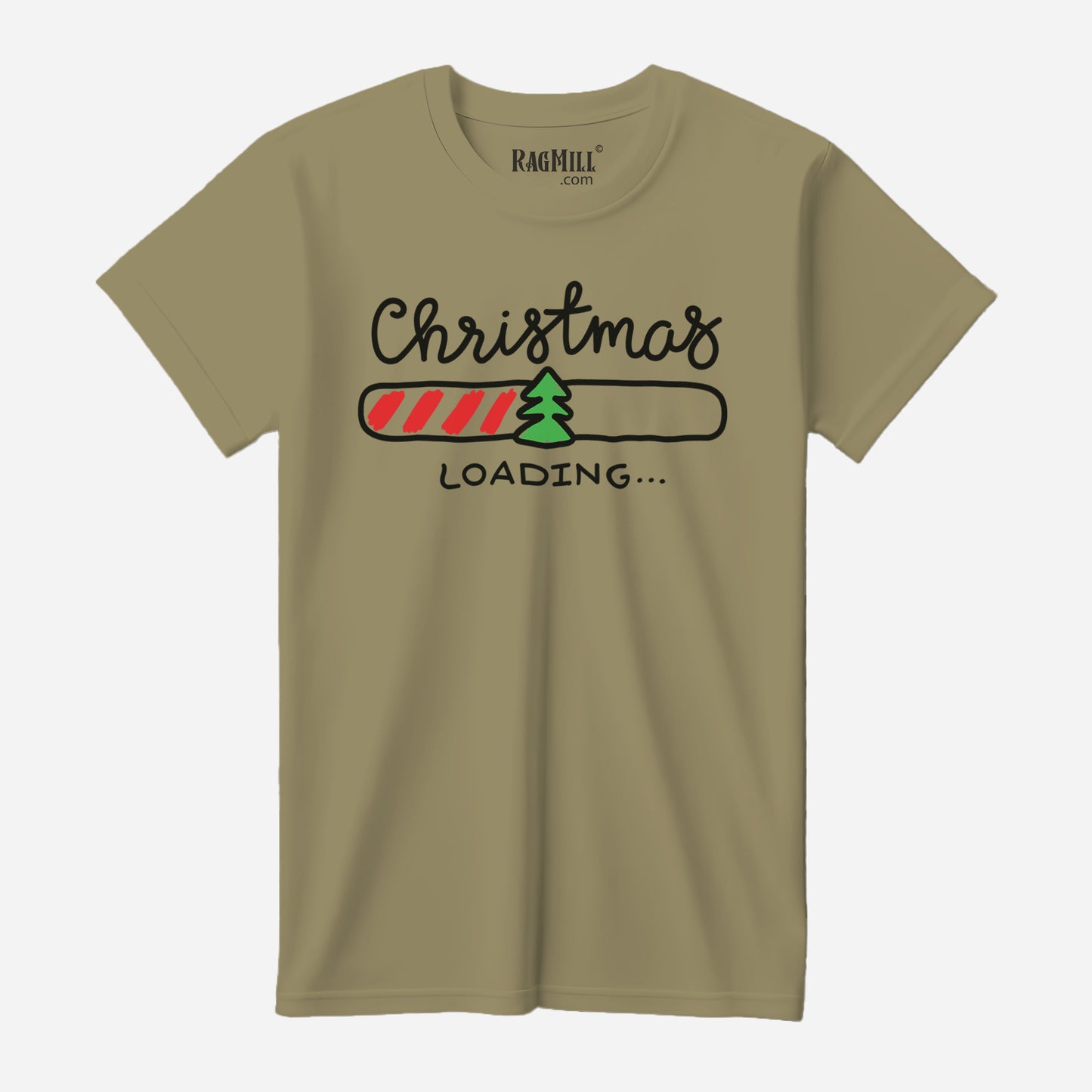 Christmas Loading Light Olive Next Level T-Shirt