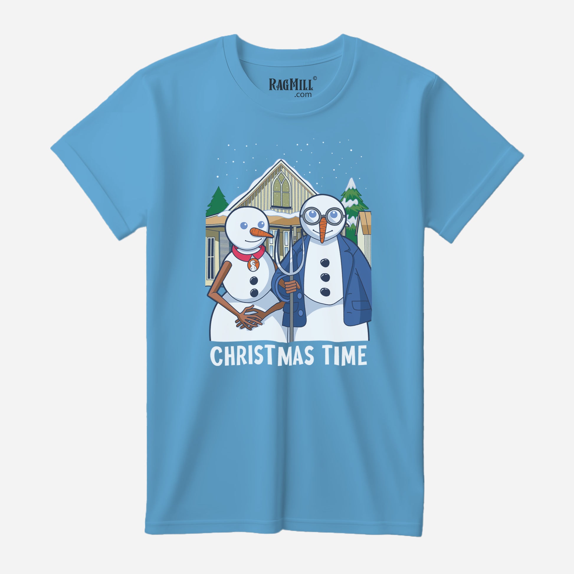 Christmas Time Aquatic Blue Port & Company T-Shirt