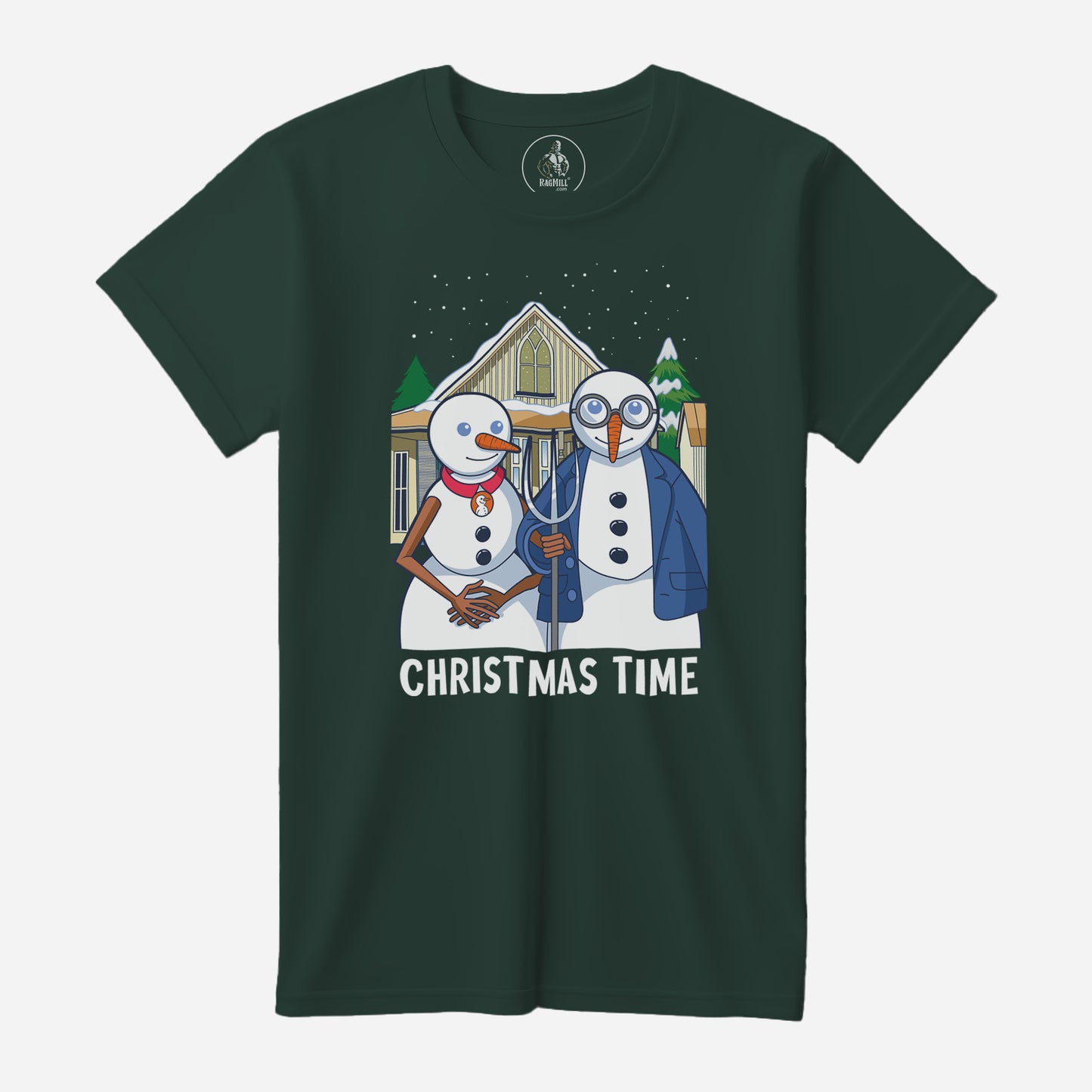 Christmas Time Dark Green Port & Company T-Shirt