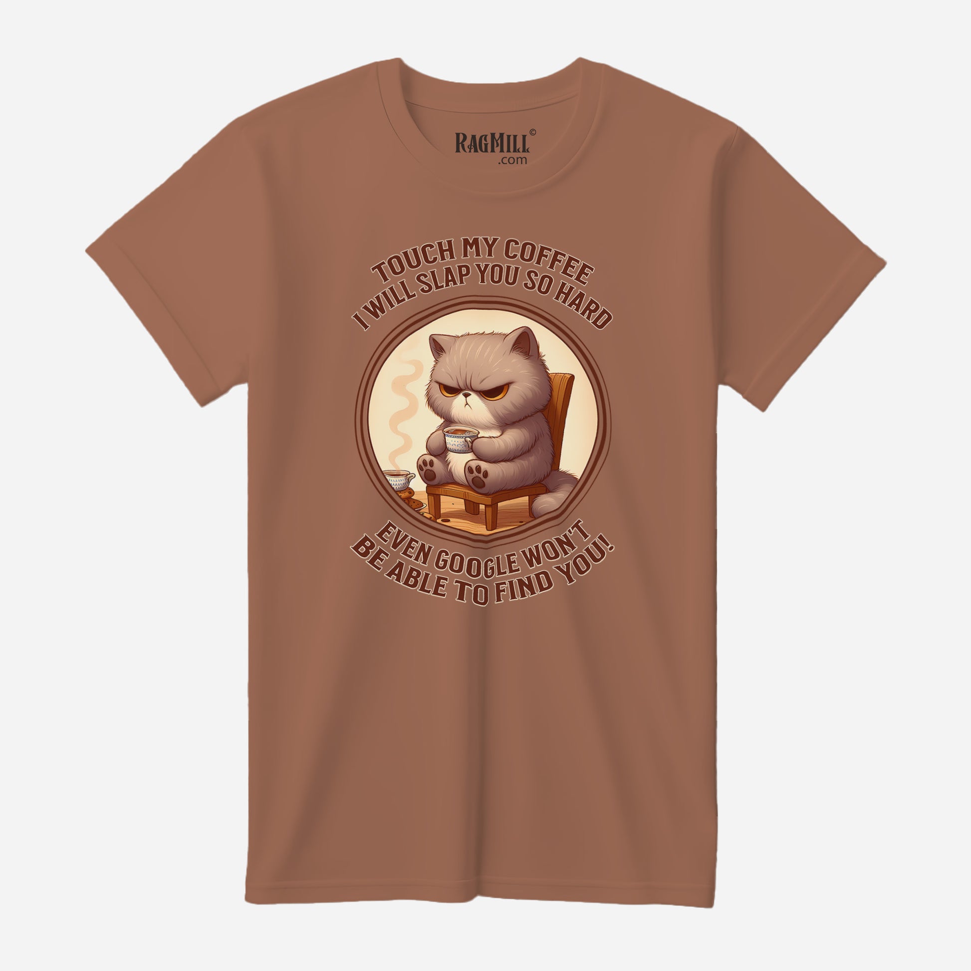 Coffee Cat Chestnut Bella+Canvas T-Shirt