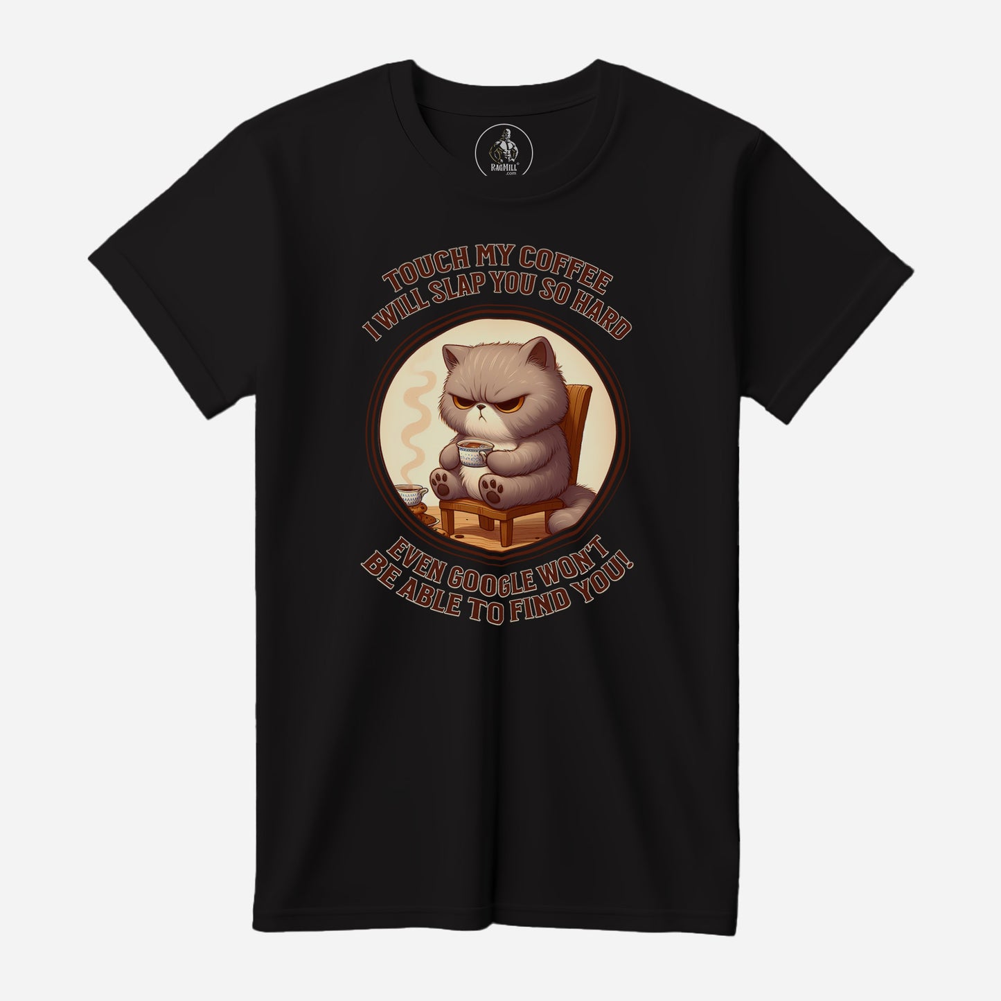 Coffee Cat Dark Grey Bella+Canvas T-Shirt