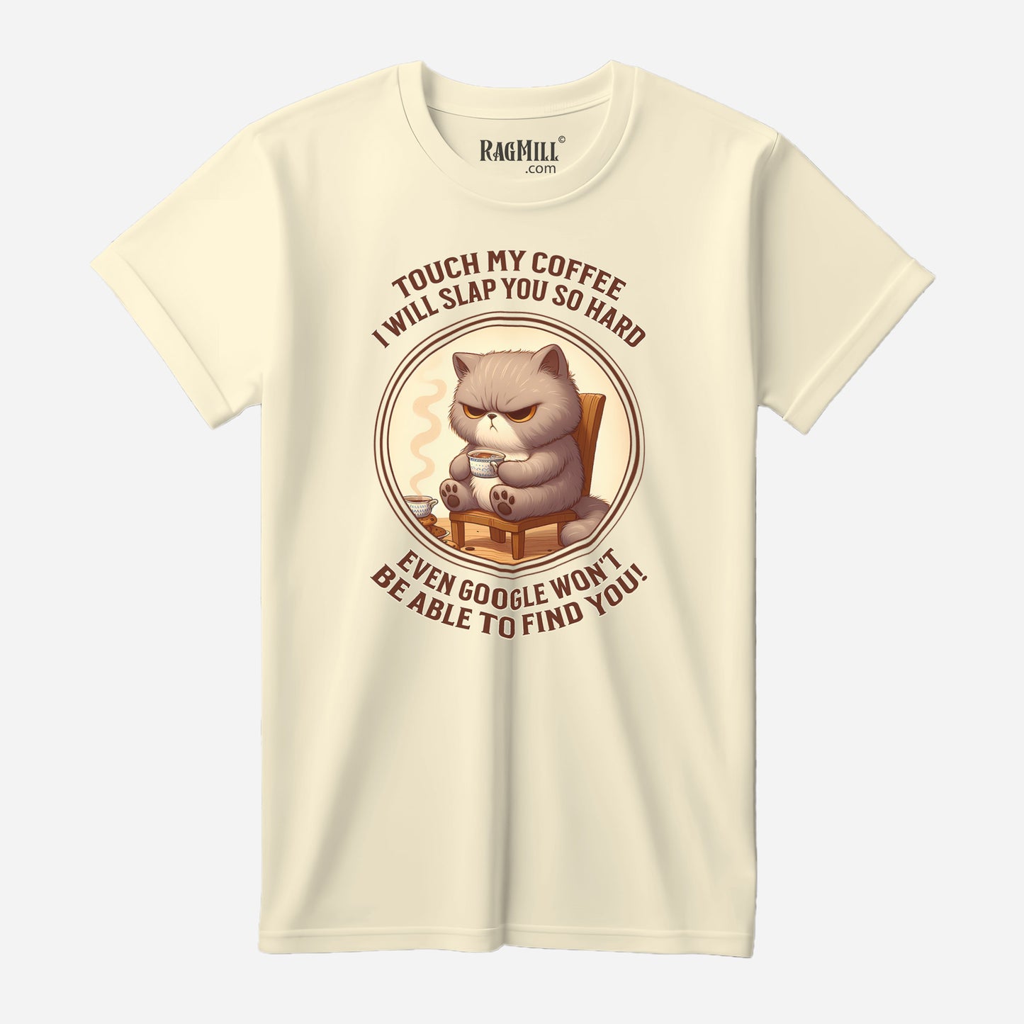 Coffee Cat Natural Bella+Canvas T-Shirt