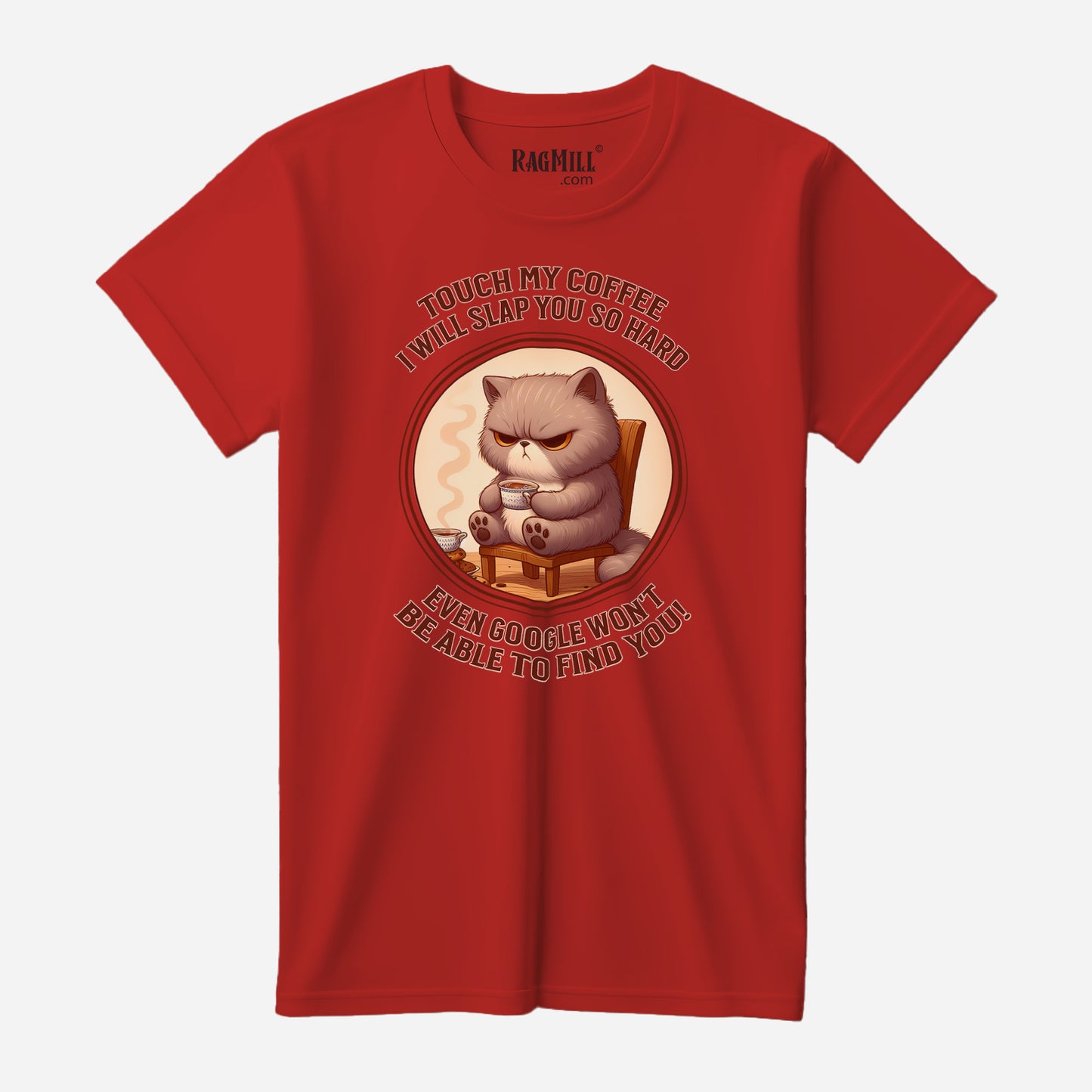 Coffee Cat Canvas Red Bella+Canvas T-Shirt