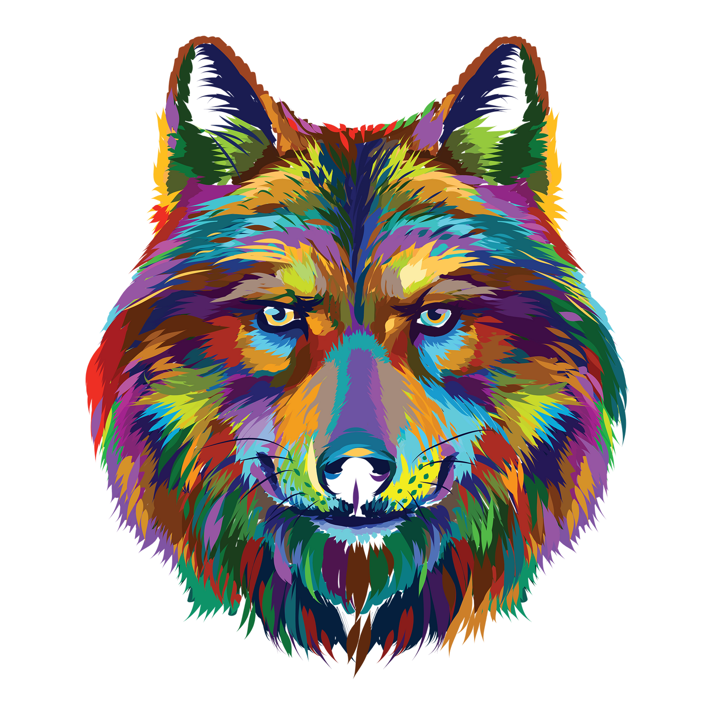 Color Wolf DTF Design