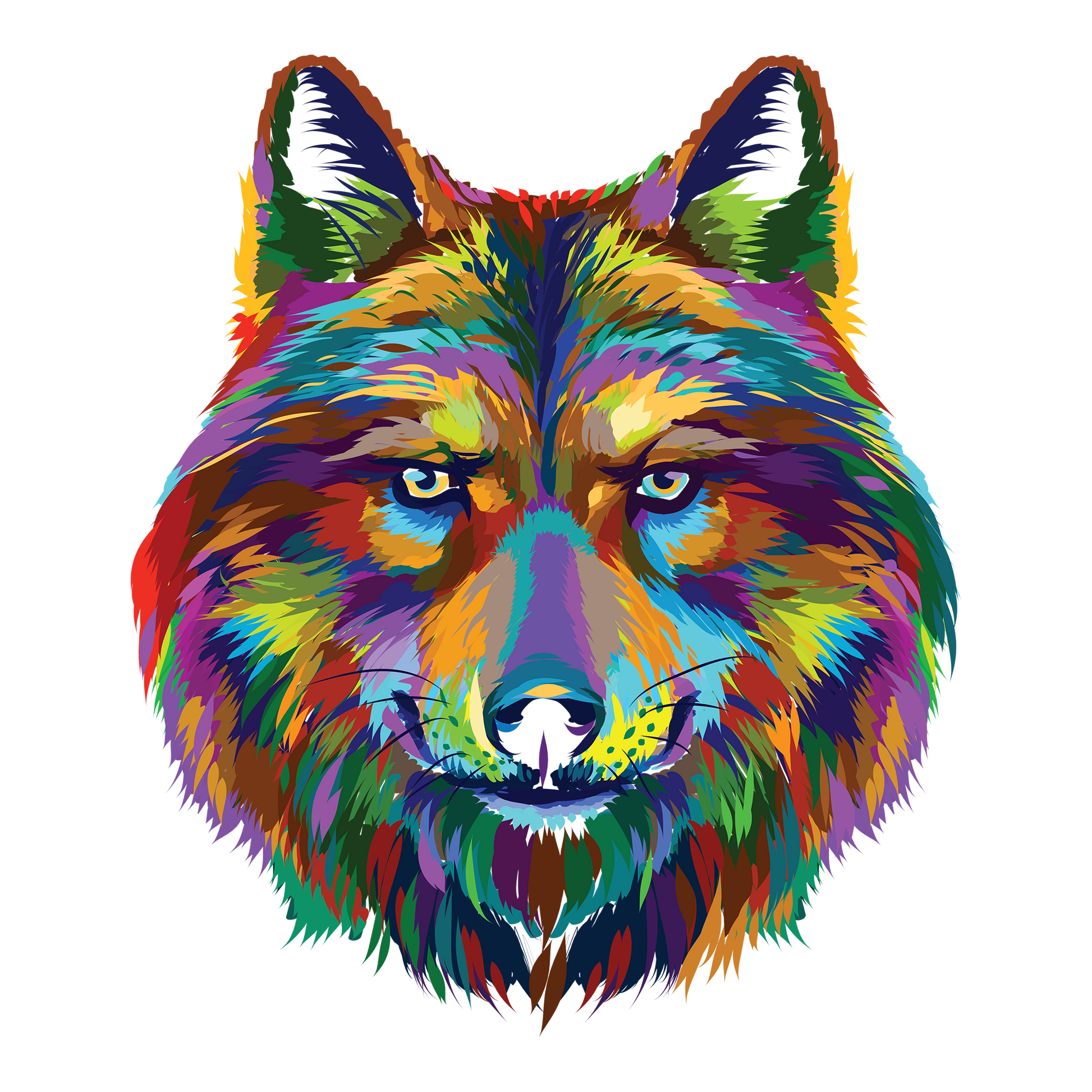 Color Wolf DTF Design