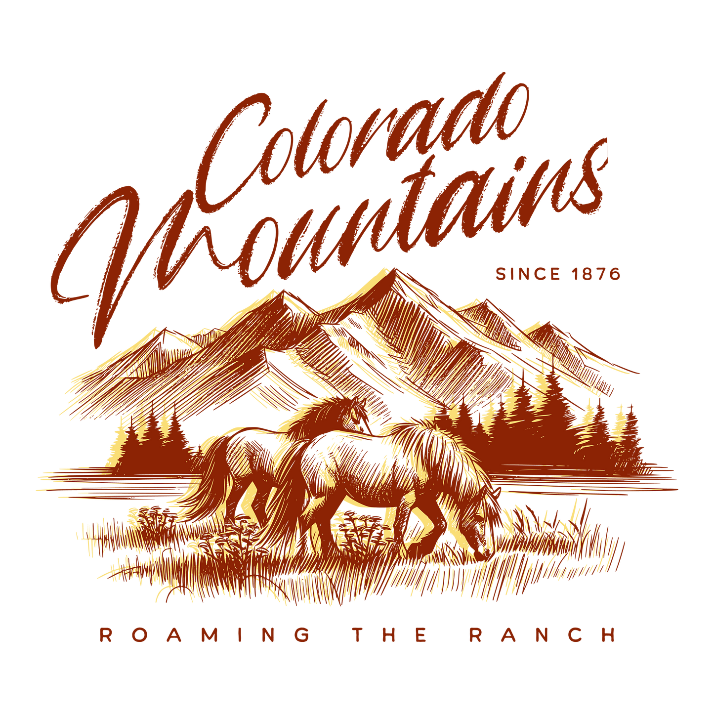 Colorado Mountains DTF Design