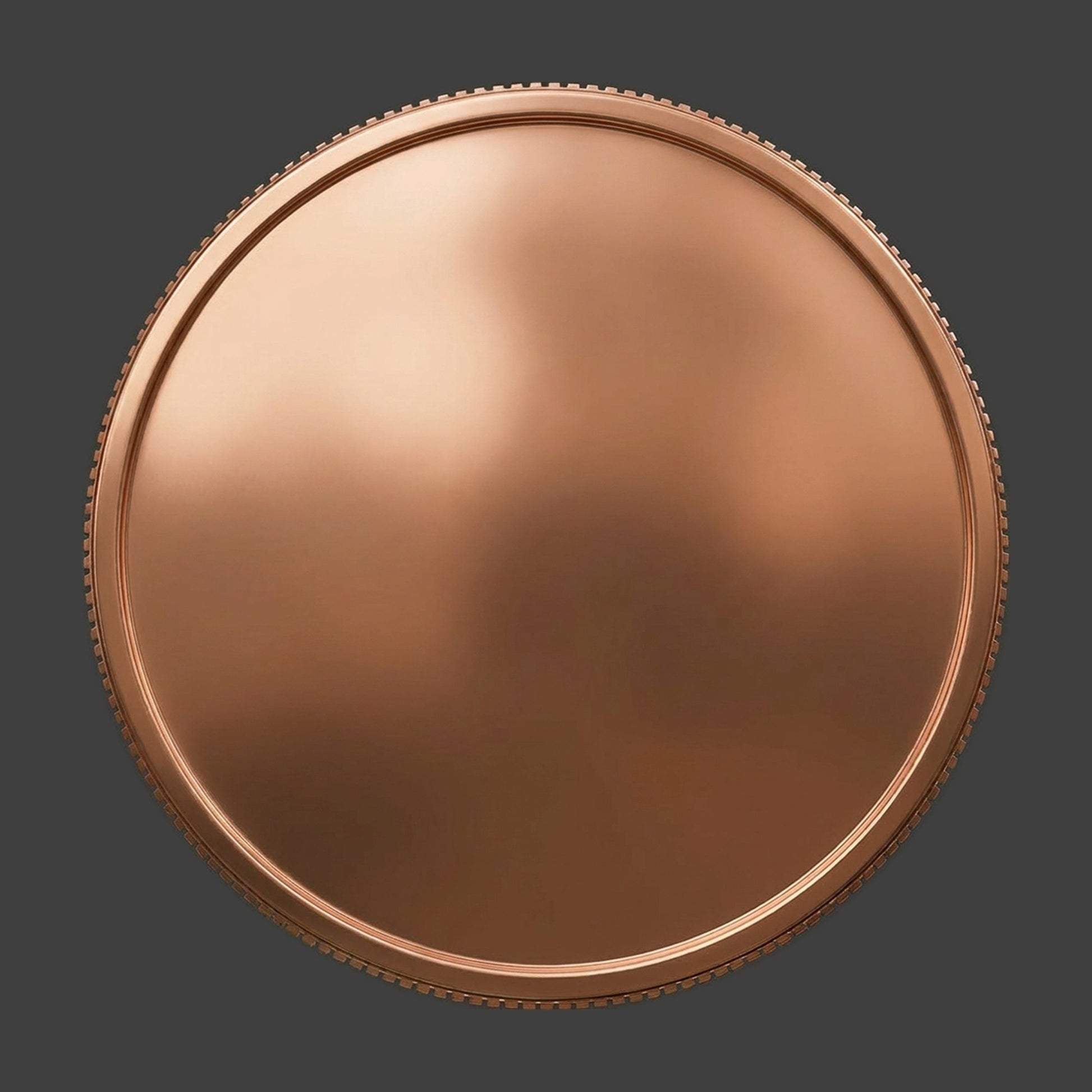 A copper reeded blank coin