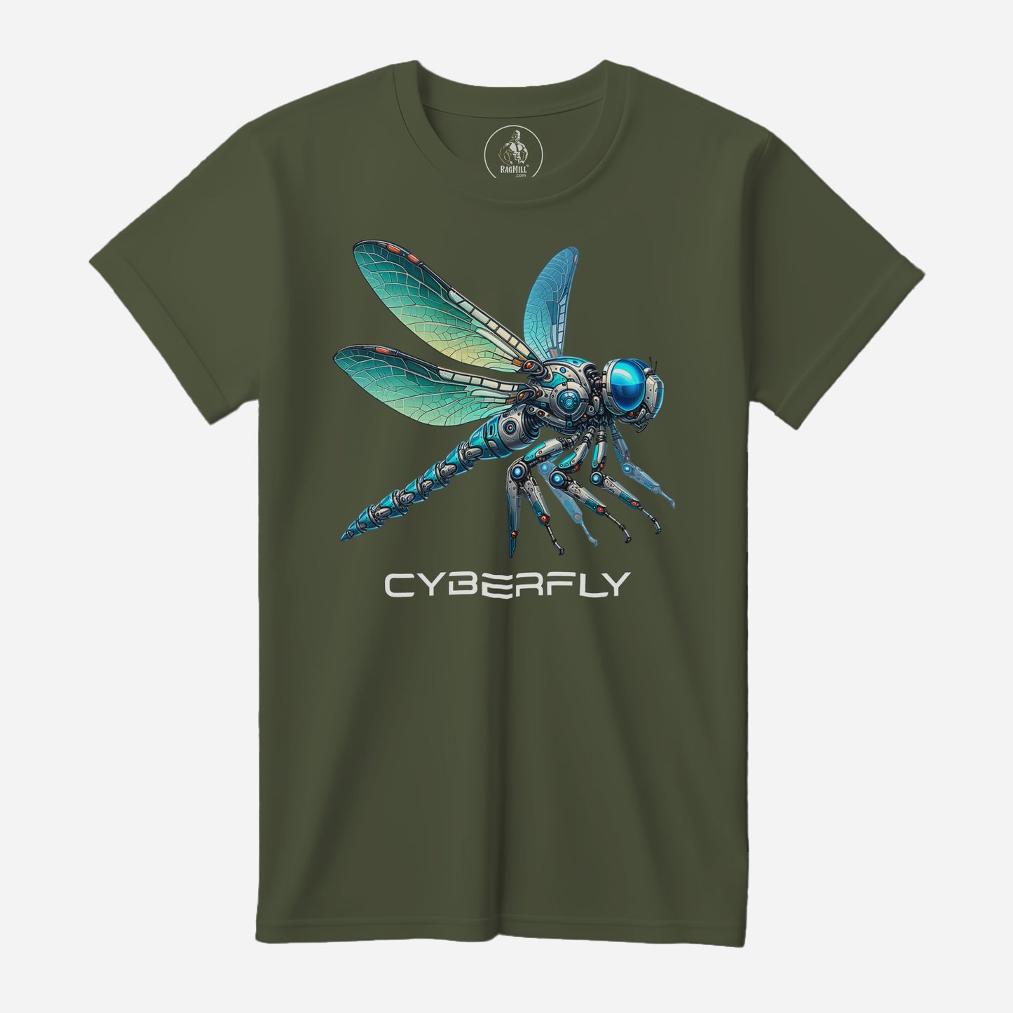 Cyber Fly Military Green Bella+Canvas T-Shirt