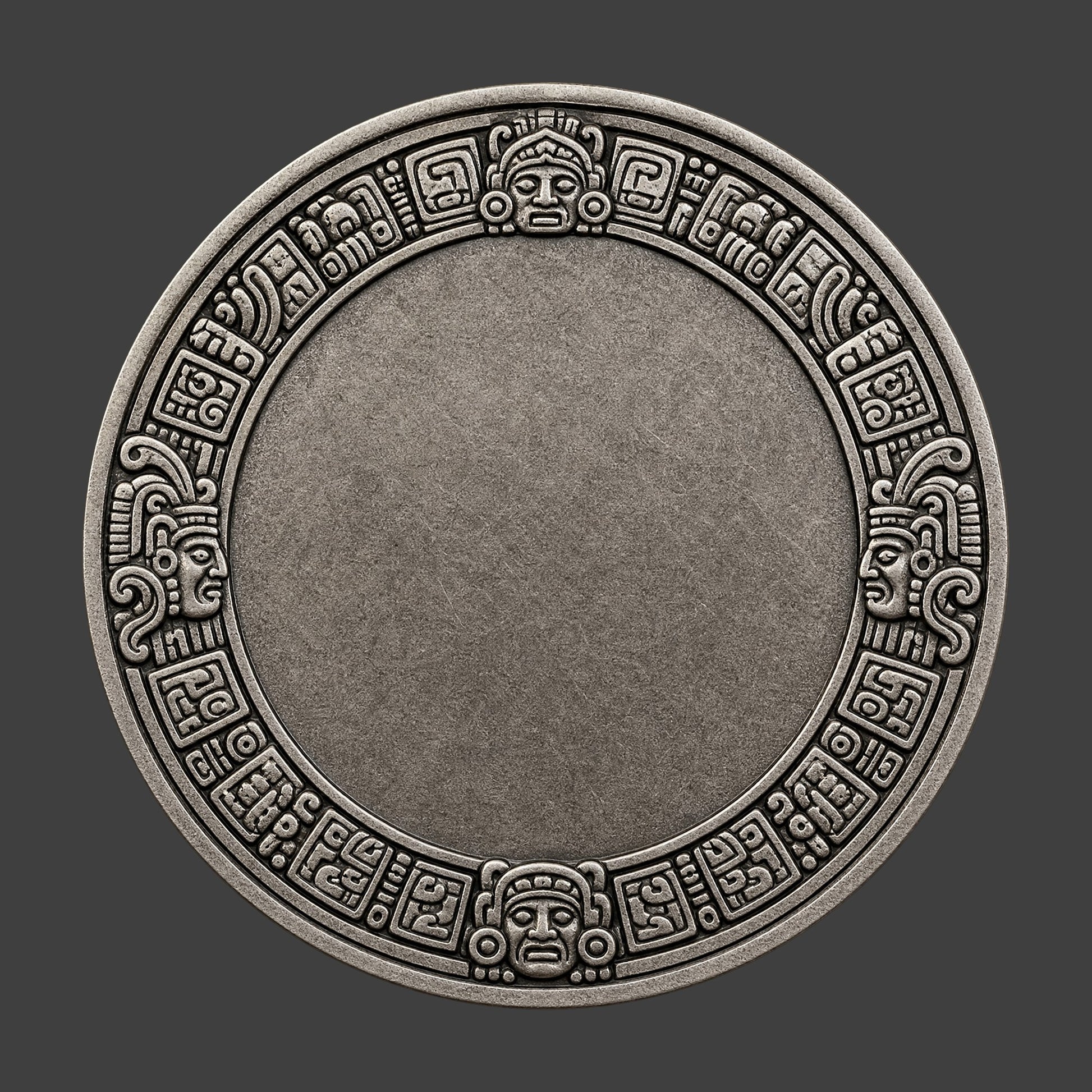 A pewter patina finished coin