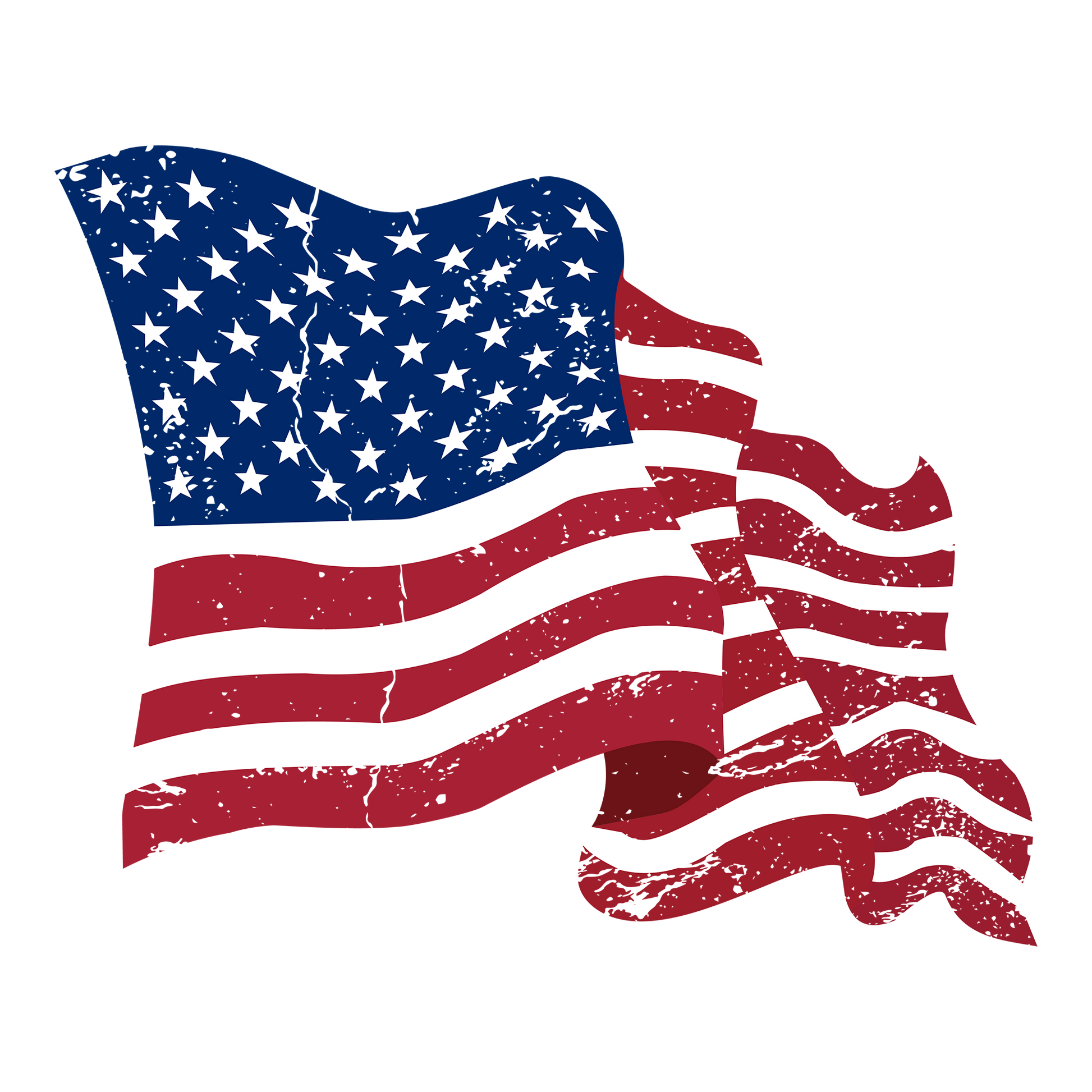 Distressed Waving USA Flag DTF Design