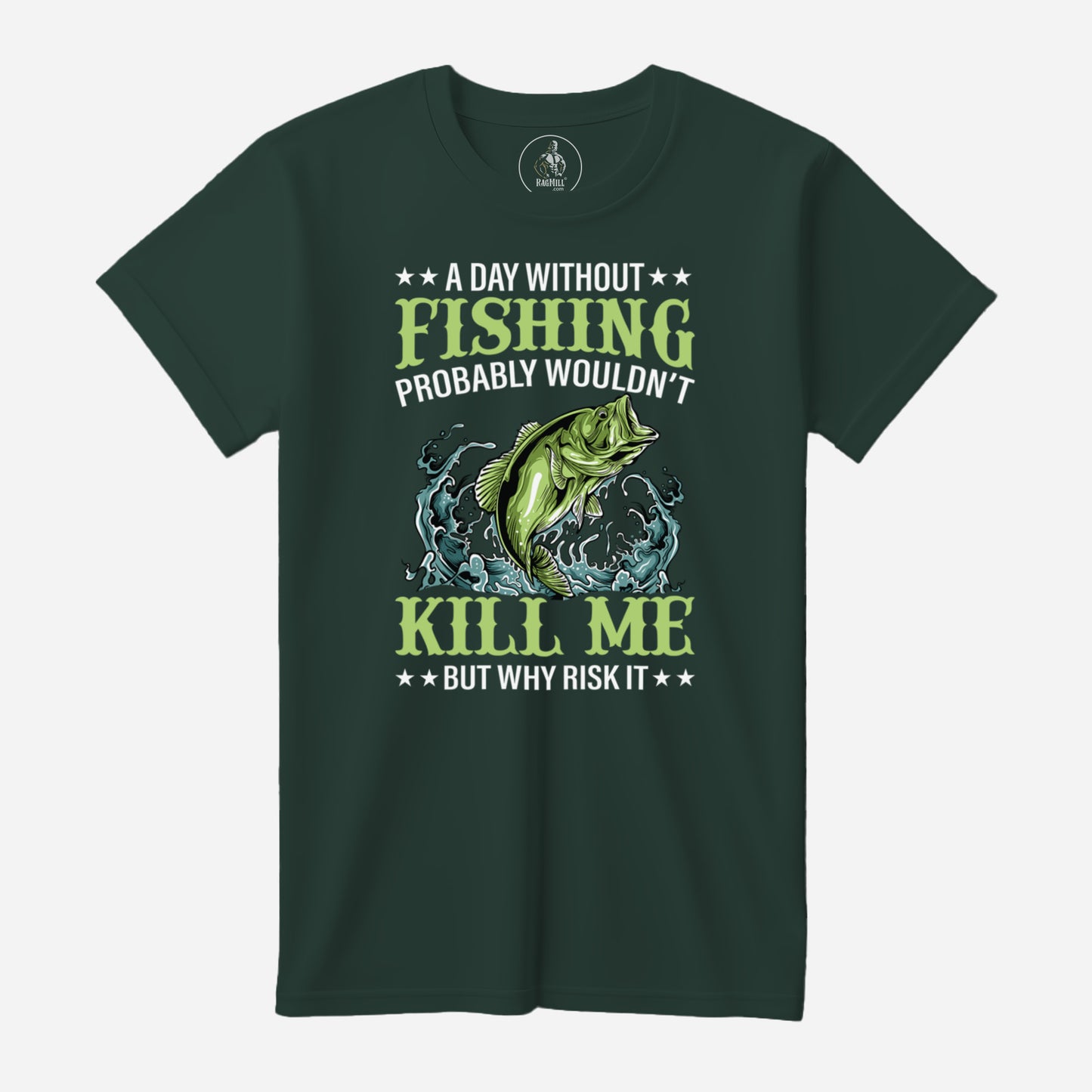 Fishing Dark Green Port & Company T-Shirt