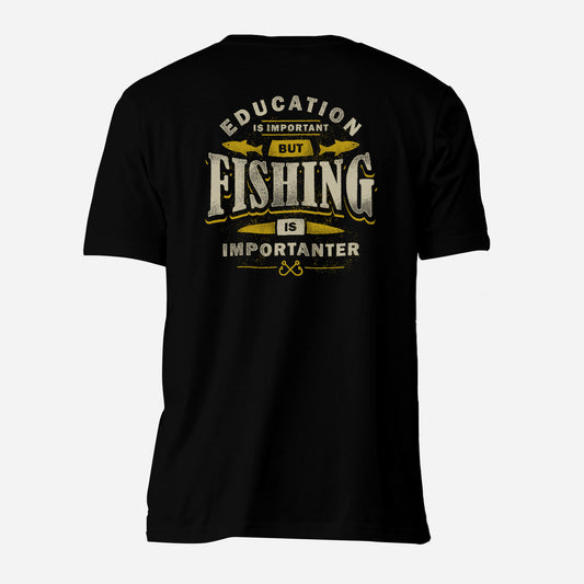 Fishing Education Black Port & Company T-Shirt (Back)