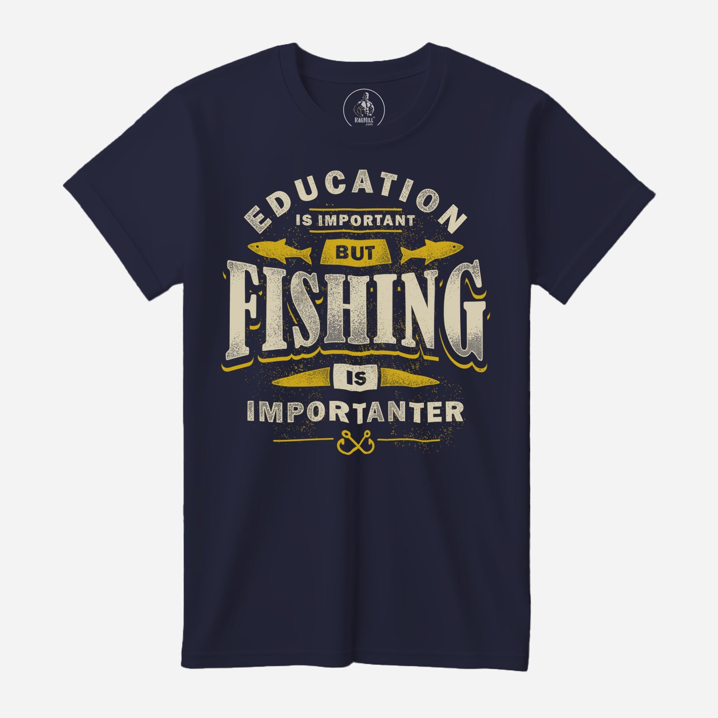 Fishing Education True Navy Port & Company T-Shirt