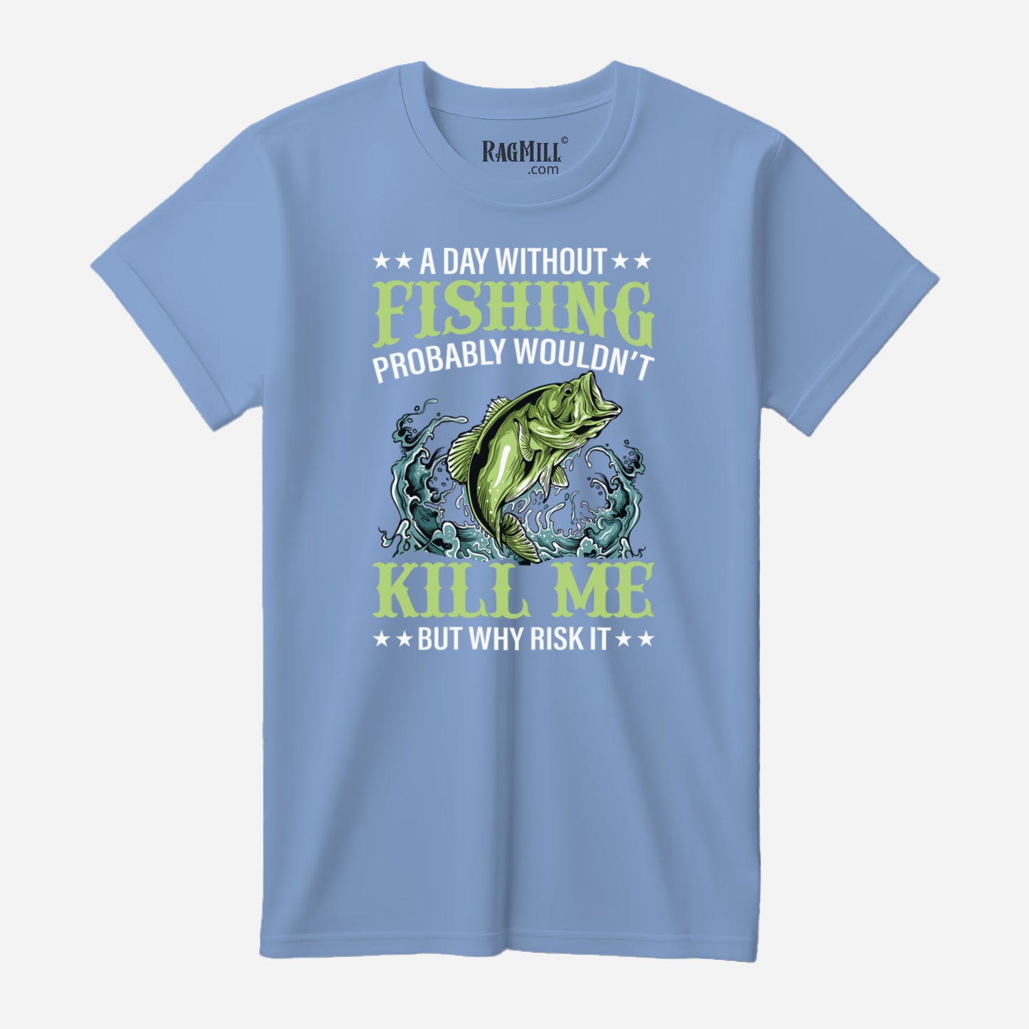 Fishing Light Blue Port & Company T-Shirt