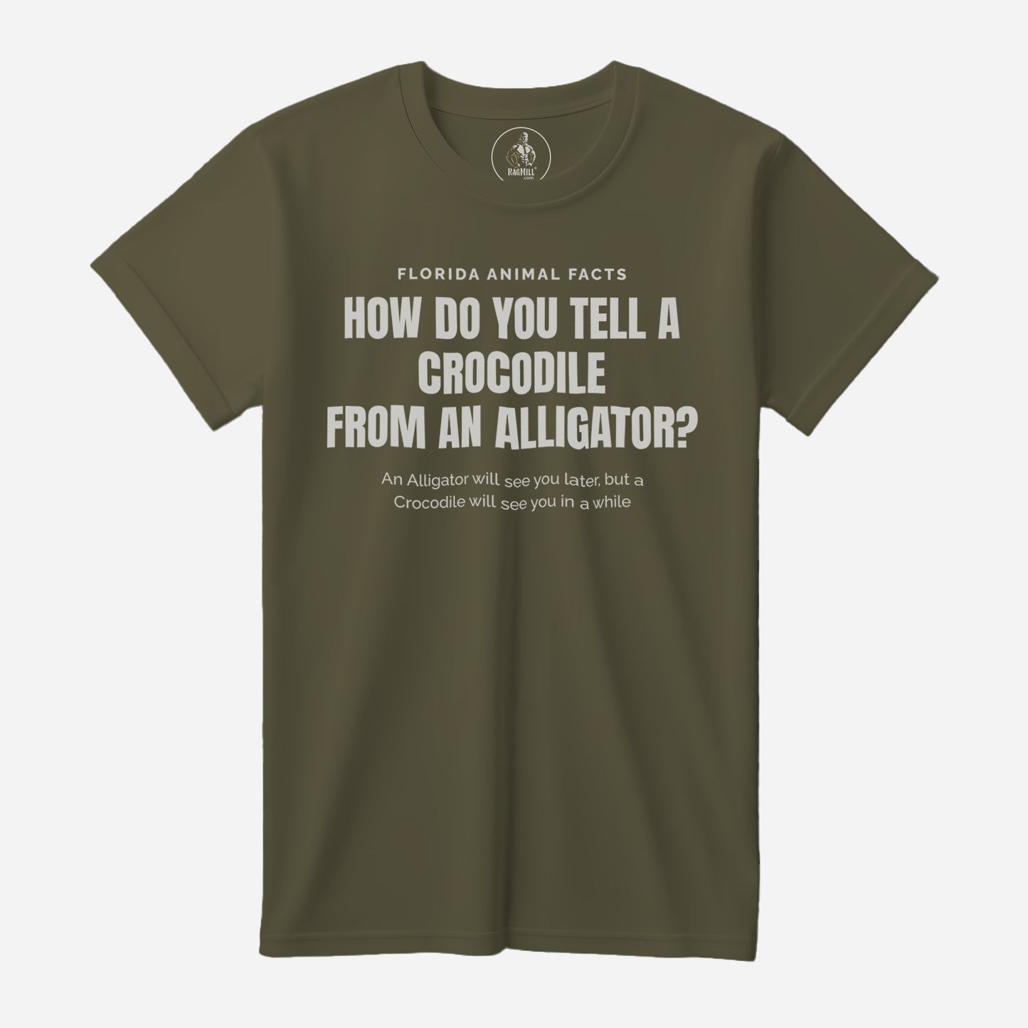 Florida Animal Facts Olive Drab Port & Company T-Shirt