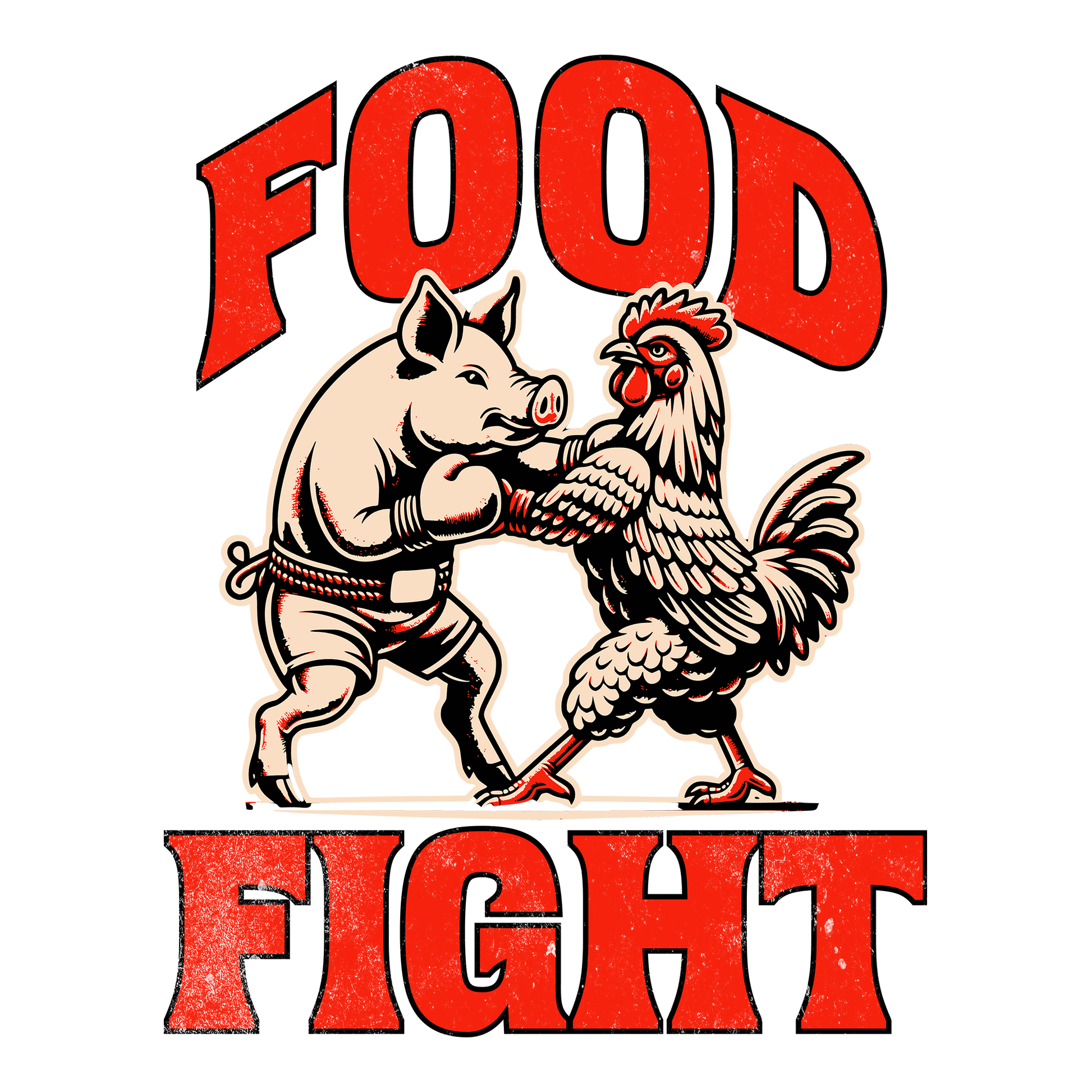 Food Fight DTF Design