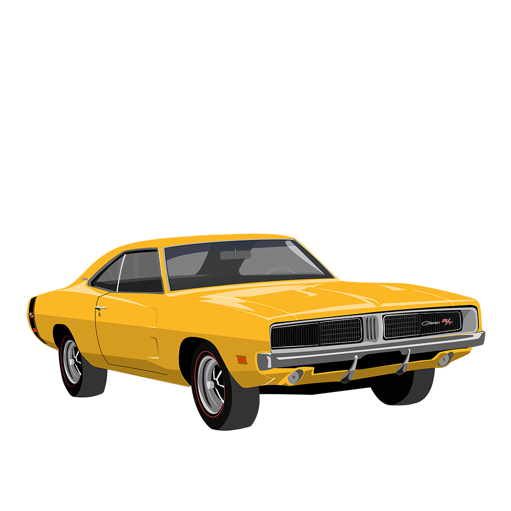 FREE 69 Yellow Dodge Charger RT DTF Design Sample