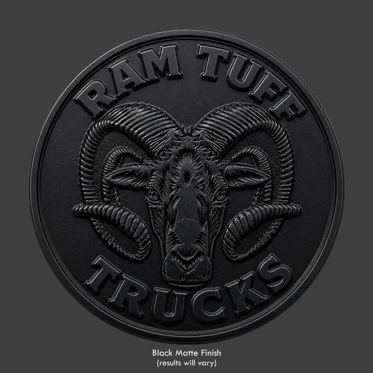 A Ram Tuff logo on a black coin