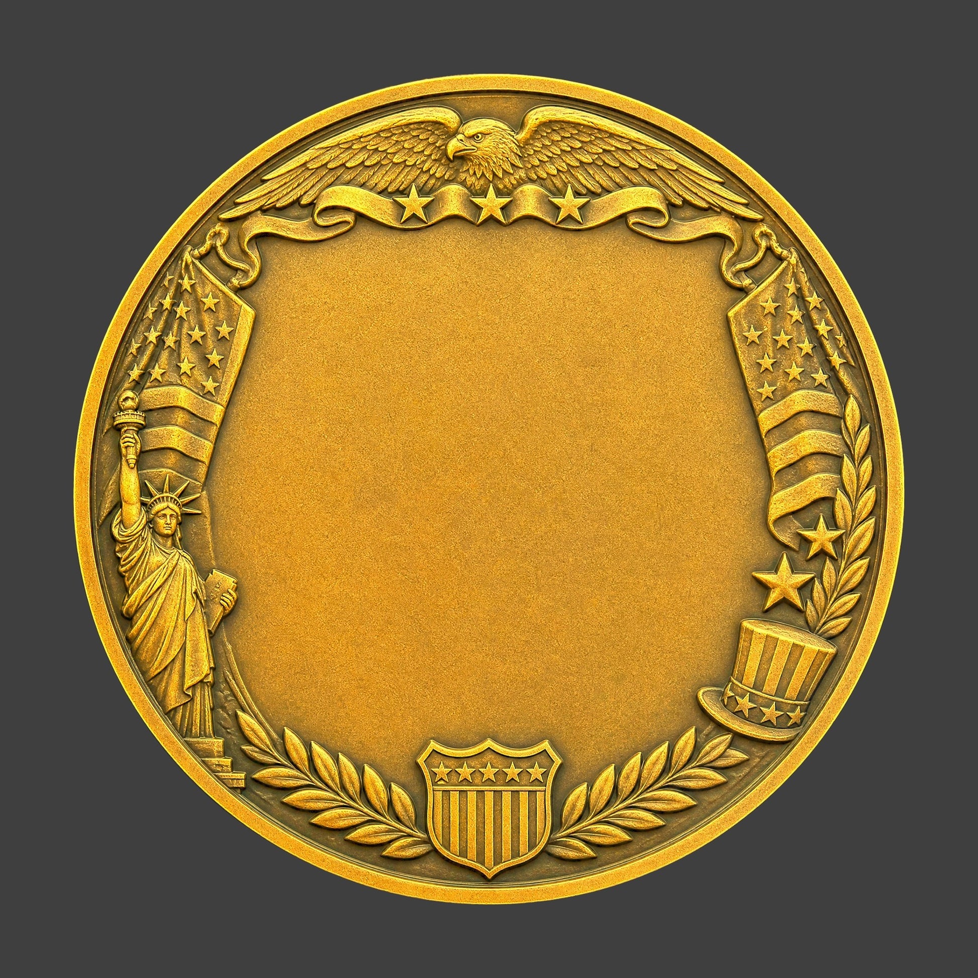 A blank USA challenge coin