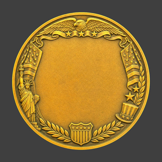 A blank USA challenge coin