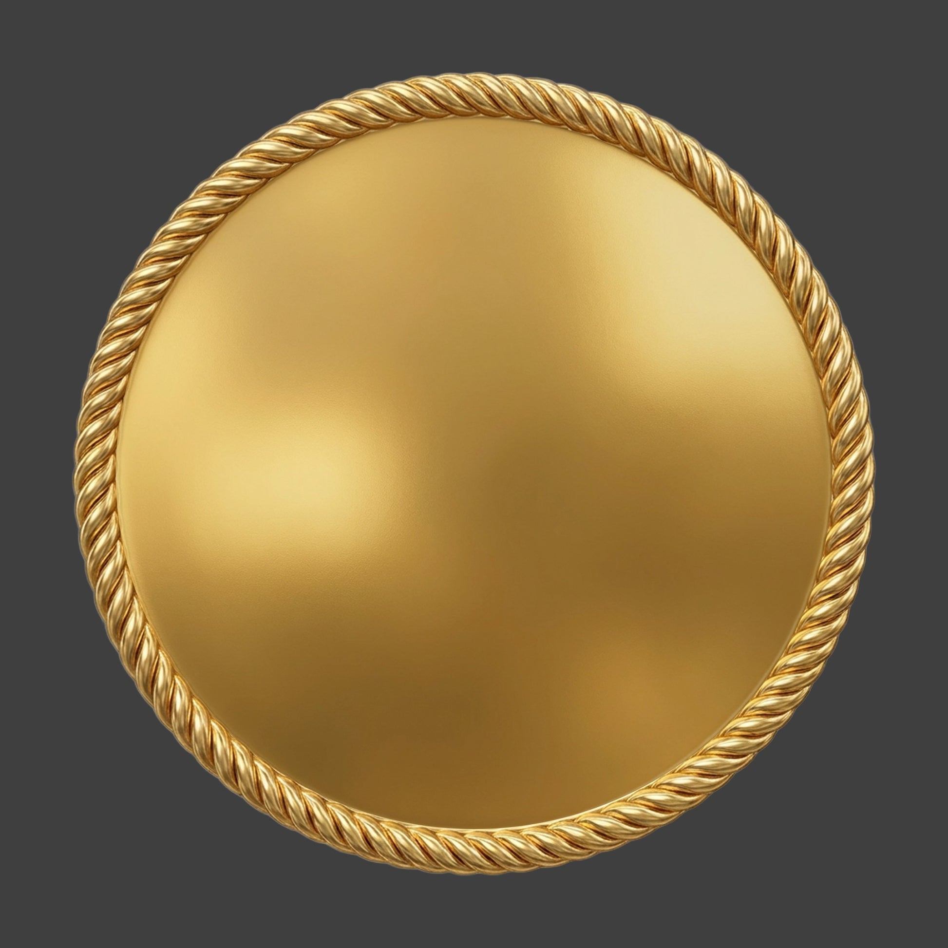 A gold rope cut edge blank coin