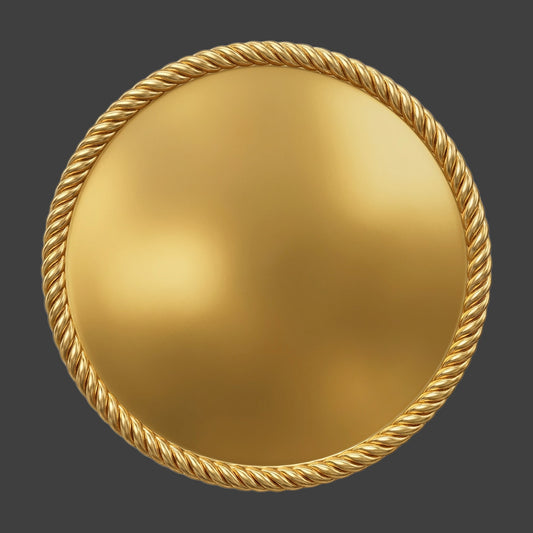 A gold rope cut edge blank coin