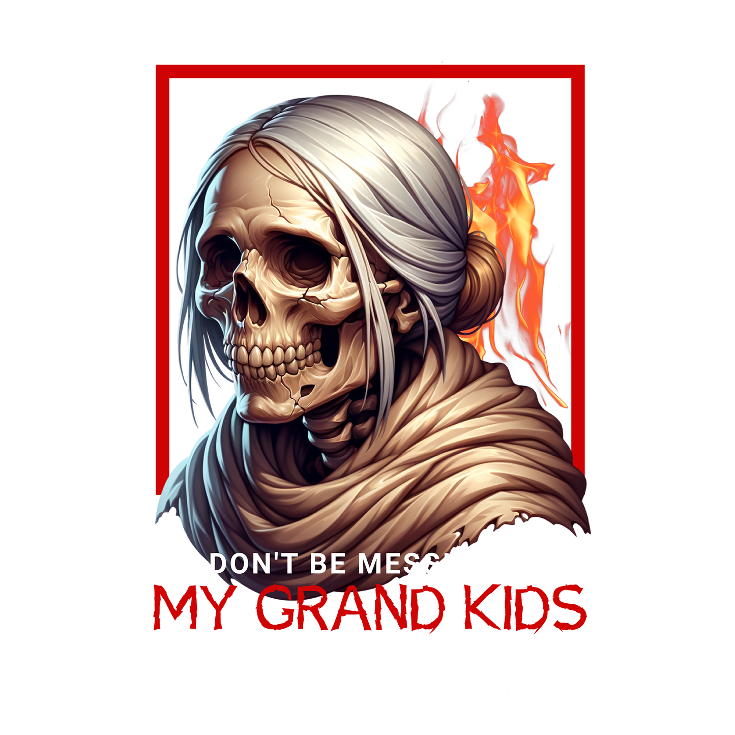 Grandma Skull DTF Design