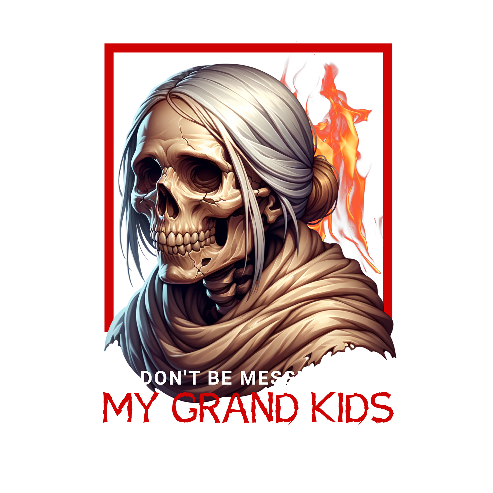 Grandma Skull DTF Design