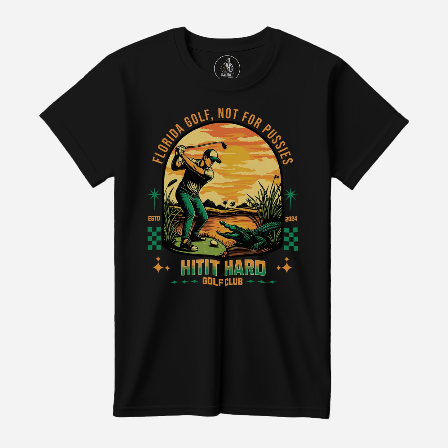 Hitt Hard Golf Club Black Next Level T-Shirt