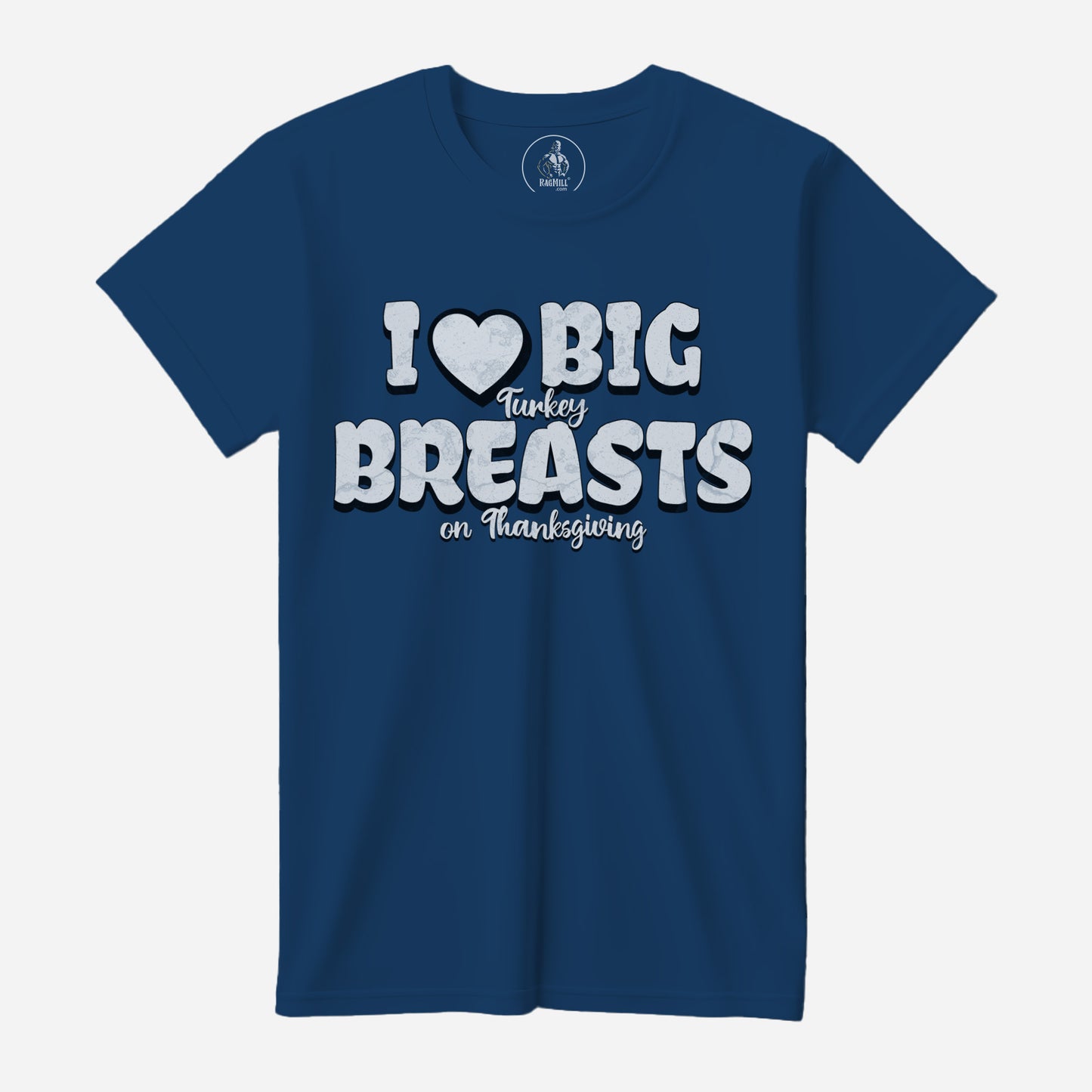 I Love Turkey Breasts Cool Blue Bella+Canvas T-Shirt