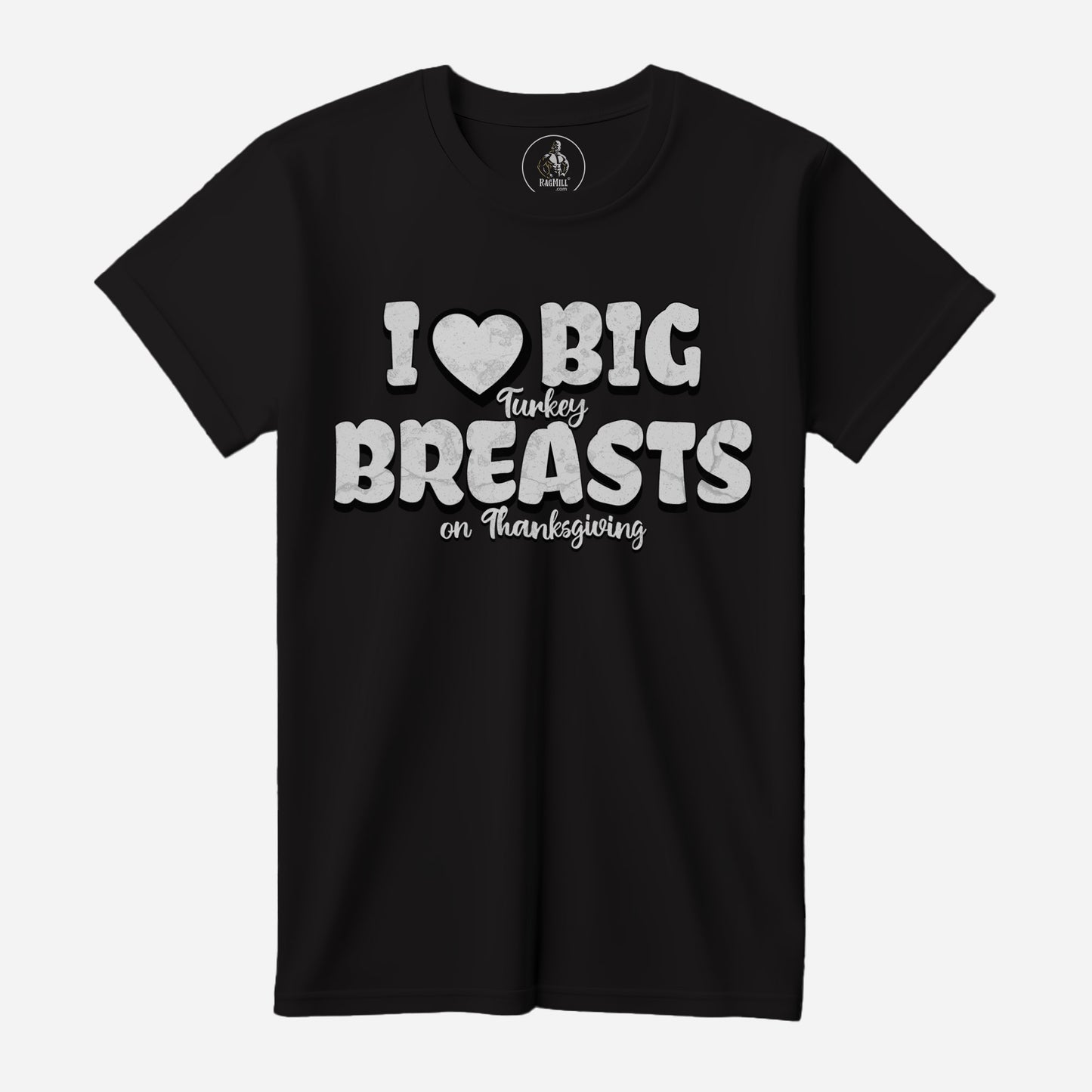 I Love Turkey Breasts Dark Grey Bella+Canvas T-Shirt