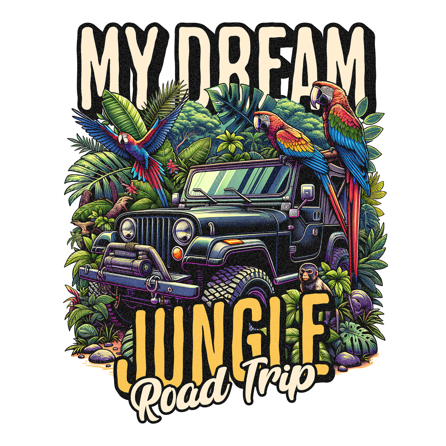 Jungle Road Trip DTF Design