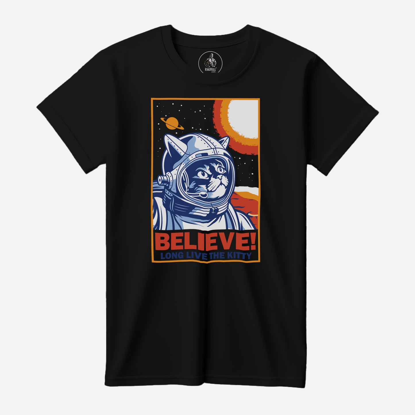 Kitty Believe Black Port & Company T-Shirt