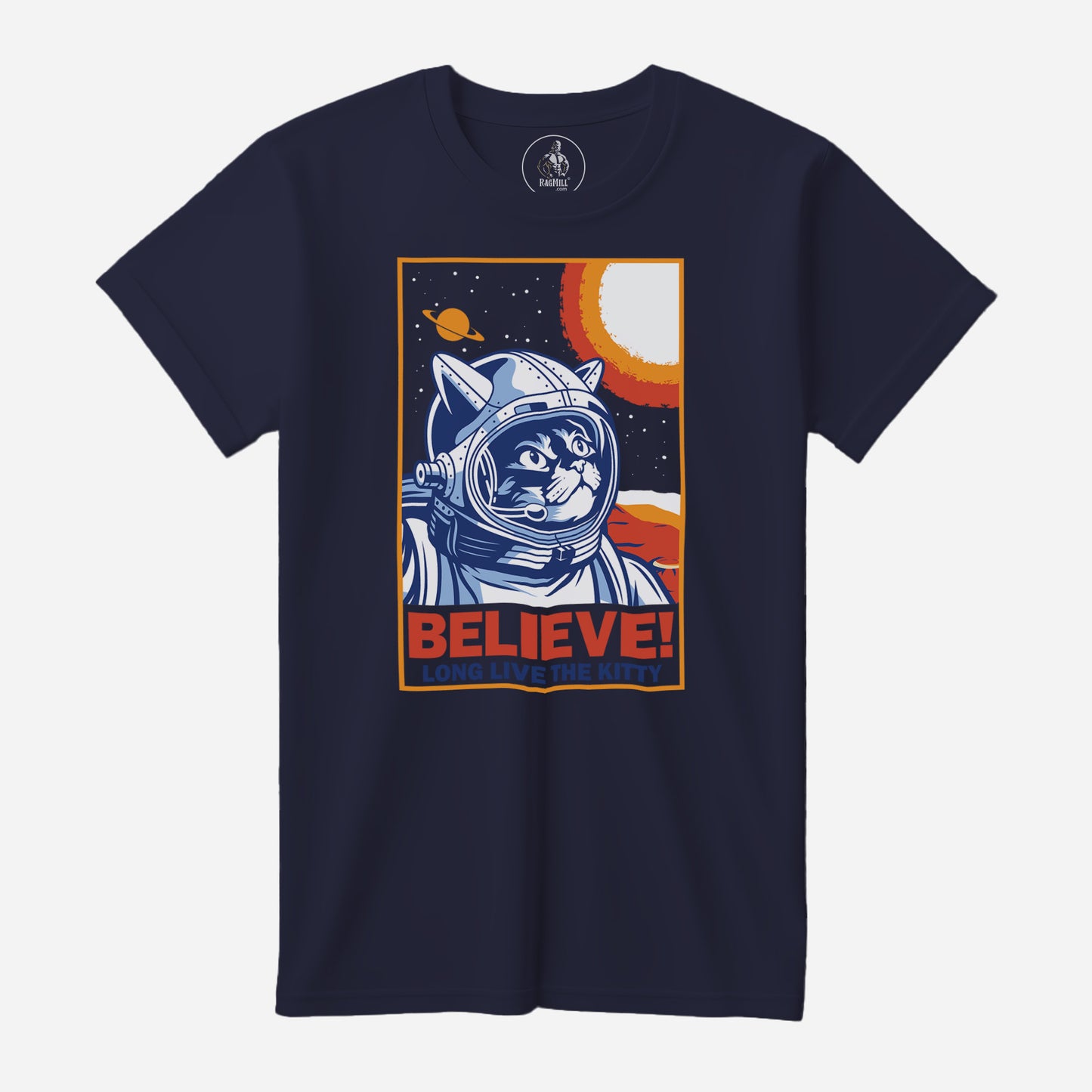 Kitty Believe True Navy Port & Company T-Shirt