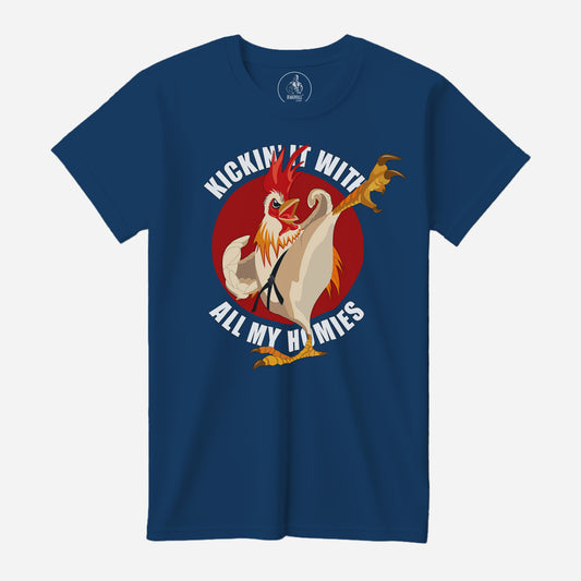 Kung Fu Rooster Cool Blue Bella+Canvas T-Shirt