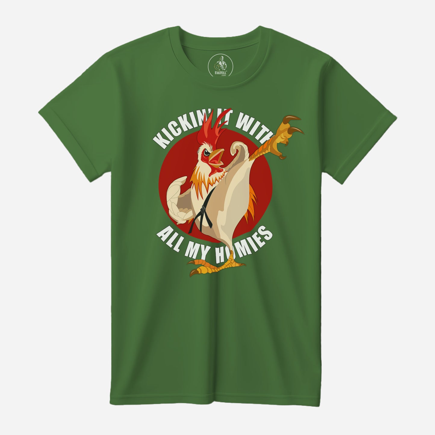 Kung Fu Rooster Leaf Bella+Canvas T-Shirt