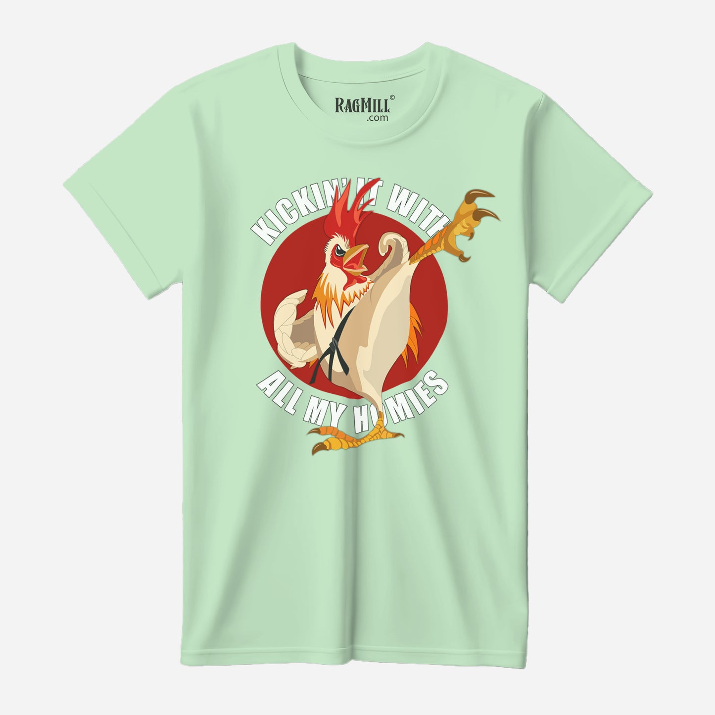 Kung Fu Rooster Mint Bella+Canvas T-Shirt