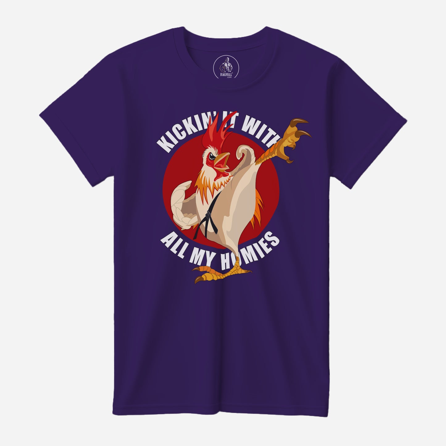 Kung Fu Rooster Team Purple Bella+Canvas T-Shirt