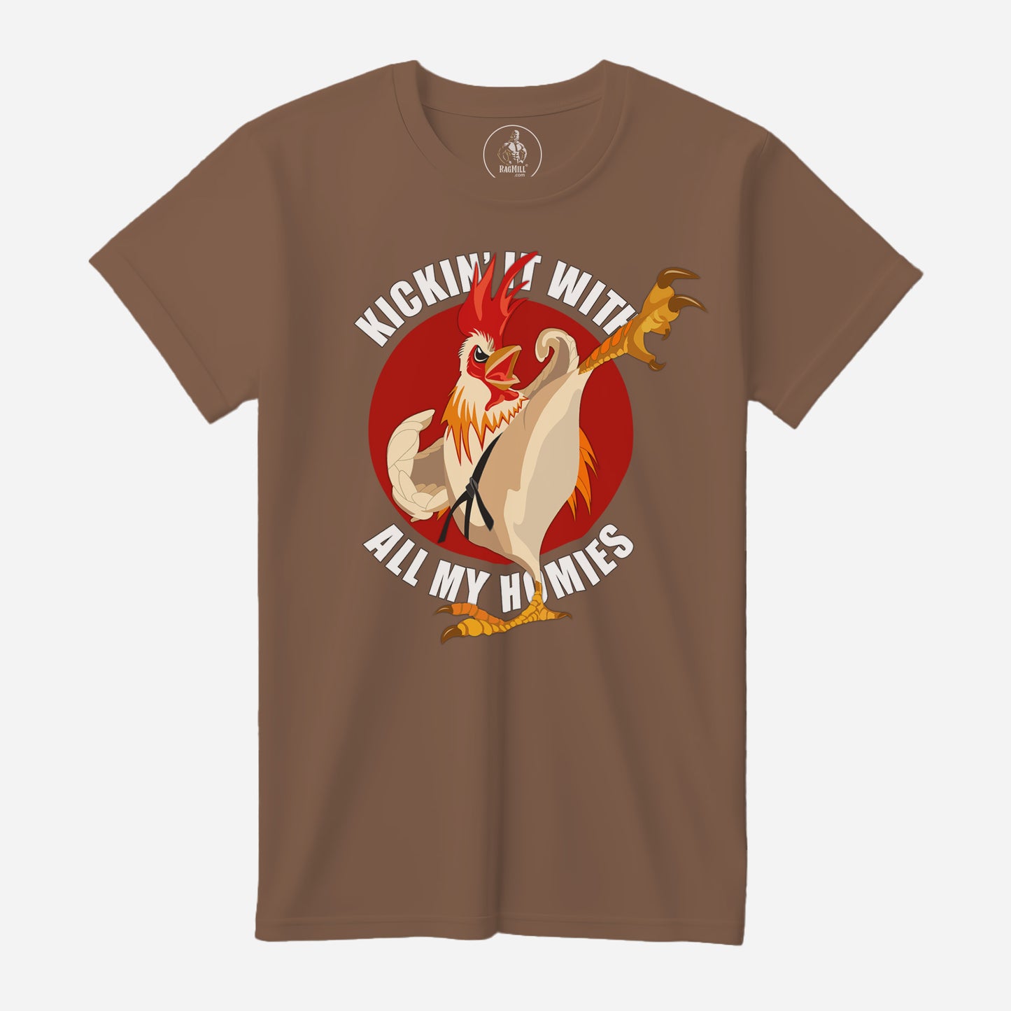 Kung Fu Rooster Vintage Brown Bella+Canvas T-Shirt