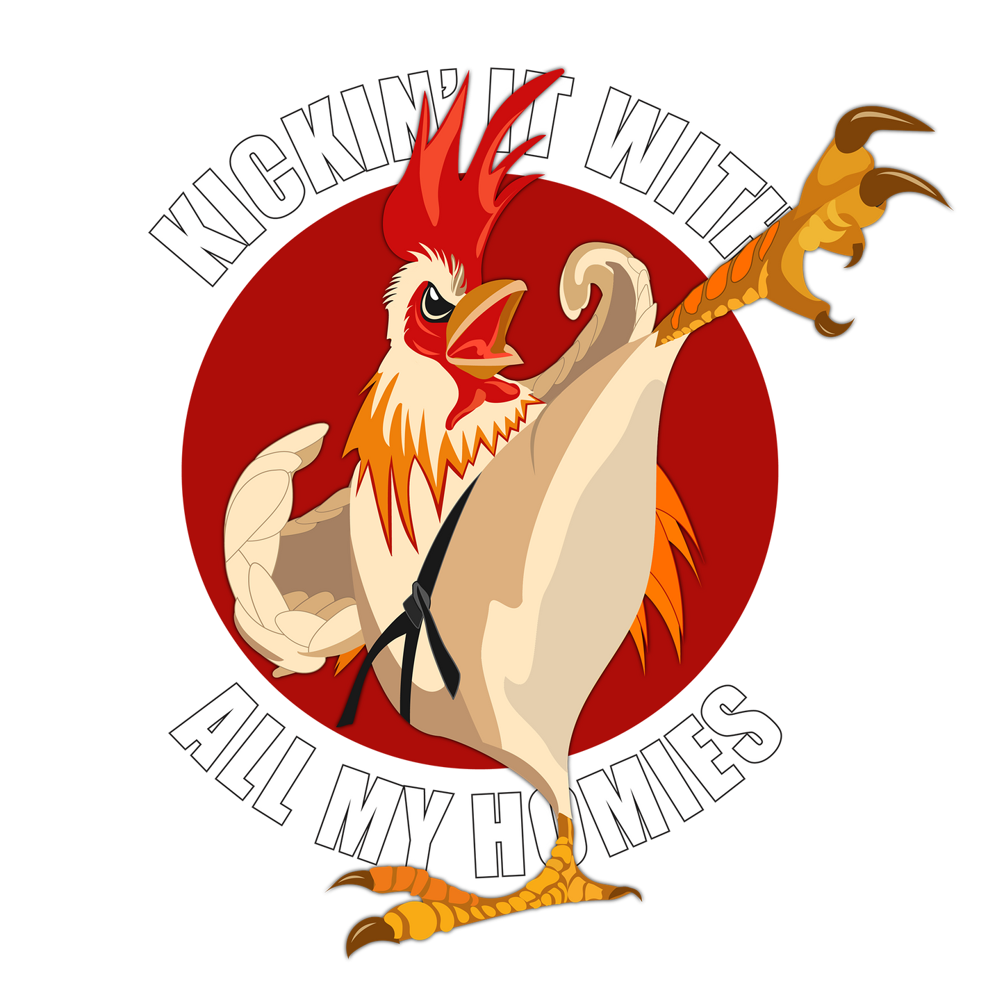 Kung Fu Rooster DTF Design